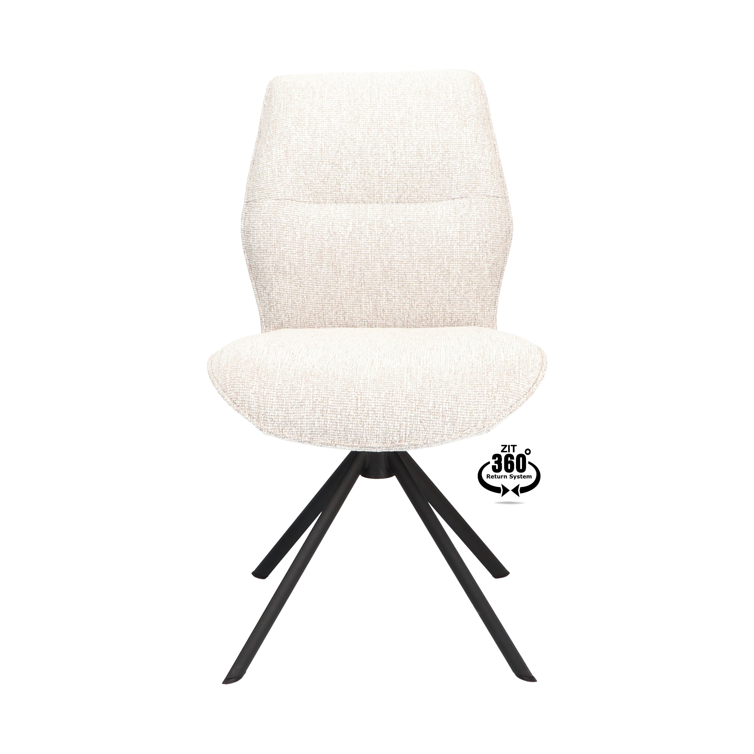 Eetkamerstoel Onyx Stof Lodge Beige Leg Black 360° Return-system
