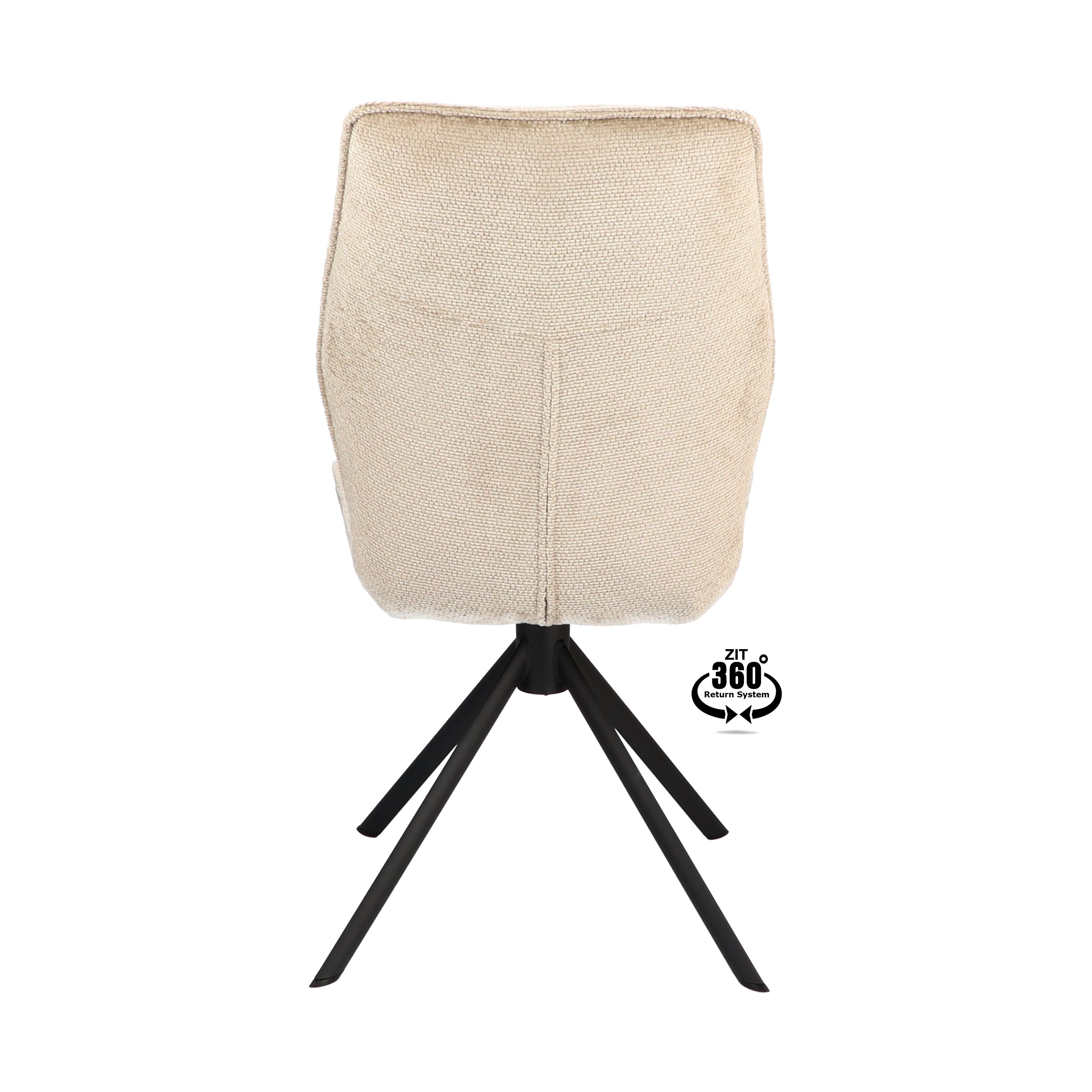 Eetkamerstoel Onyx Stof Lodge Beige Leg Black 360° Return-system