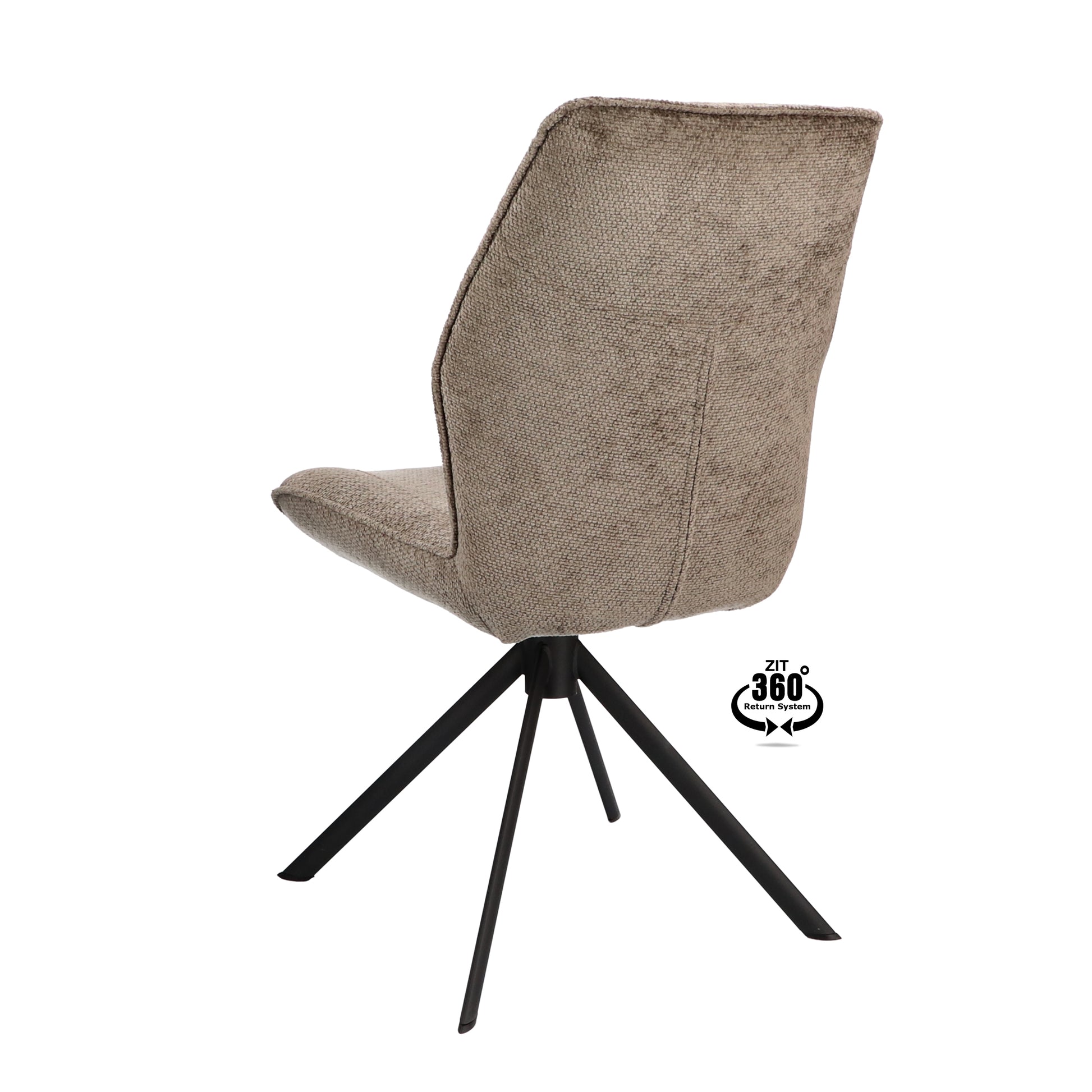 Eetkamerstoel Onyx Stof Lodge Beige Leg Black 360° Return-system