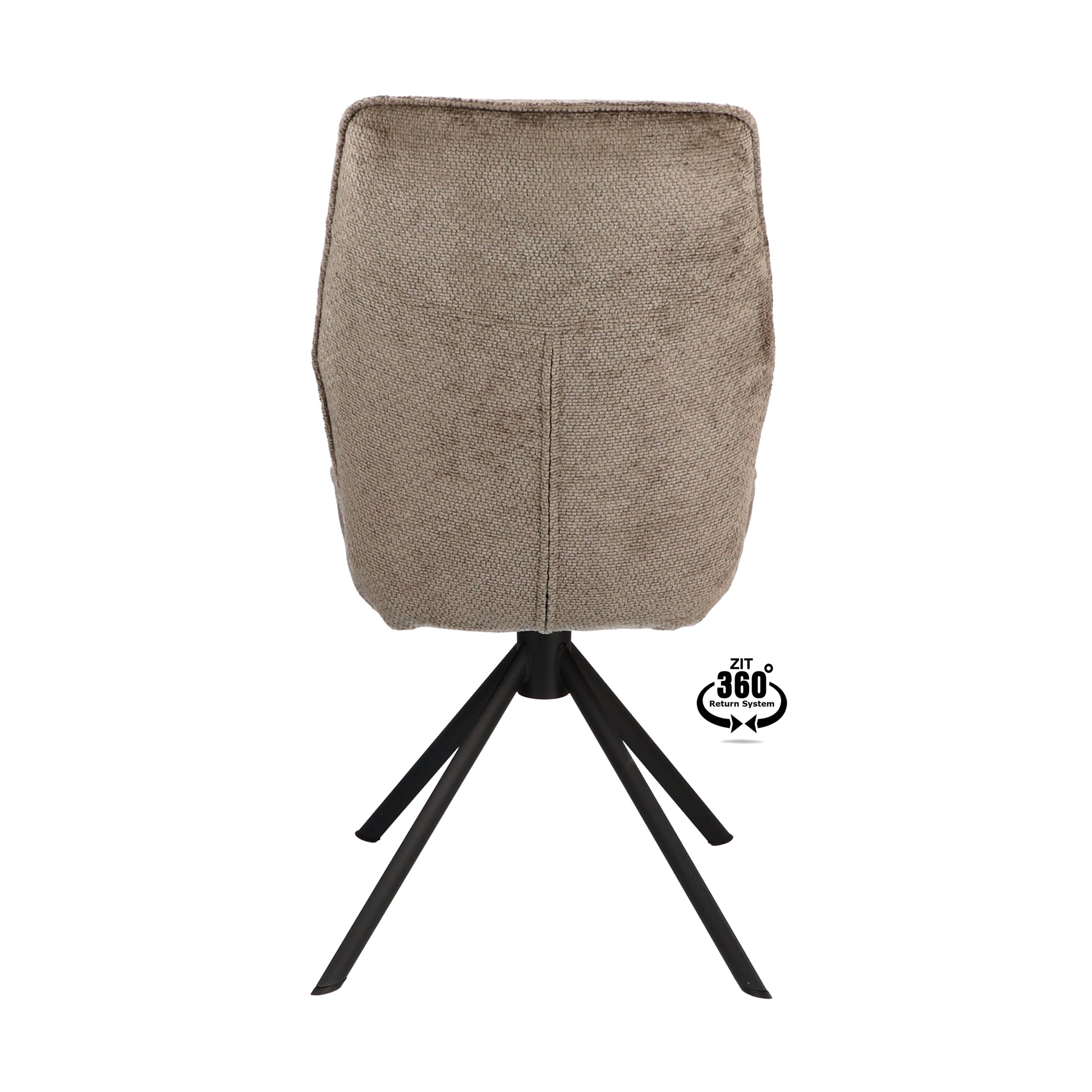 Eetkamerstoel Onyx Stof Movie Taupe Leg Black 360° Return-system