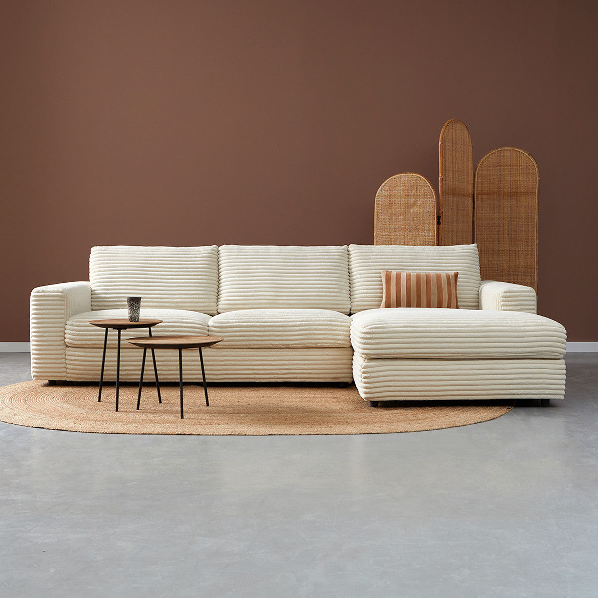 UNO met ottoman rechts - Ambience 2 Cream