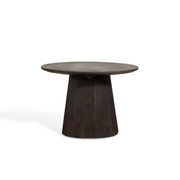 Bijzettafel Mokka - Donkerbruin Ø 60 cm - bijzettafel van mangohout, vooraanzicht
