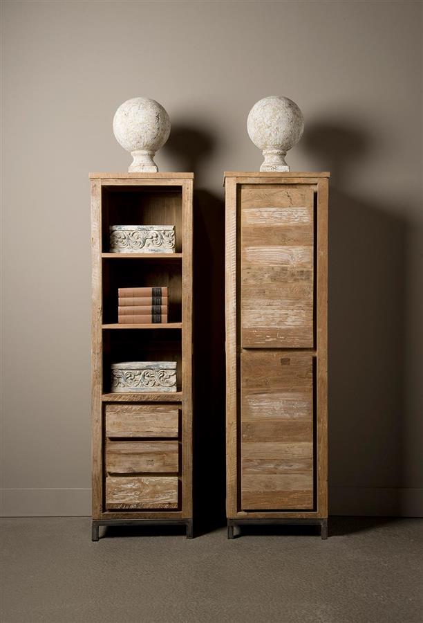 Boekenkast – Venetie – Bruin – 50 x 180 cm – Tower Living