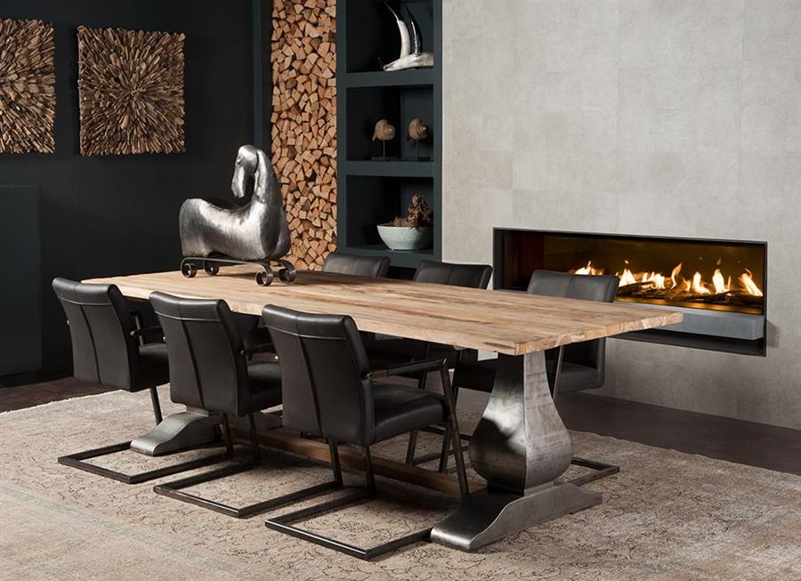 Eetkamertafel – Prato – Bruin – 220 x 100 x 78 cm – Tower Living