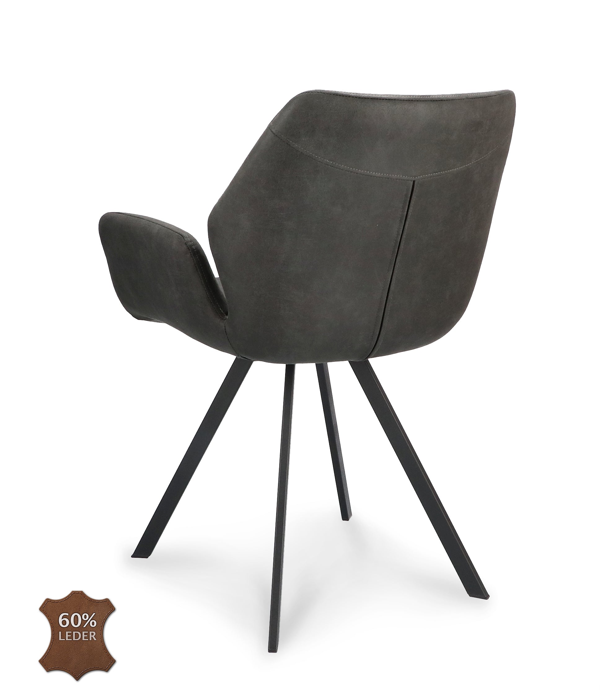 Armstoel Pine Microleder Bull Anthracite Leg Black
