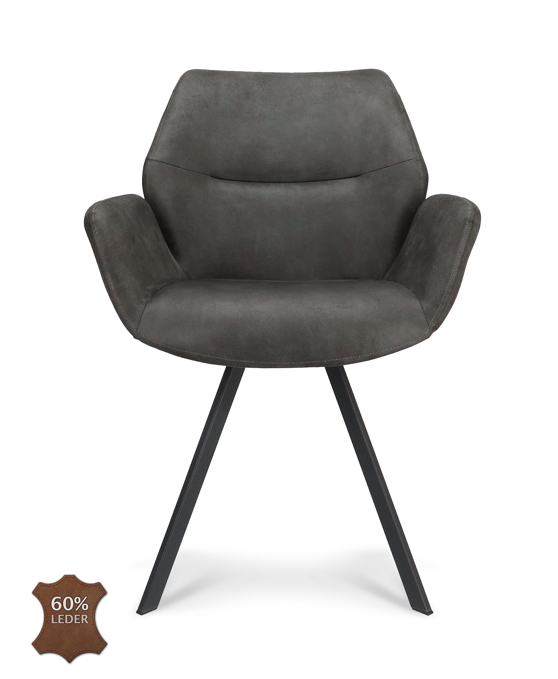 Armstoel Pine Microleder Bull Anthracite Leg Black
