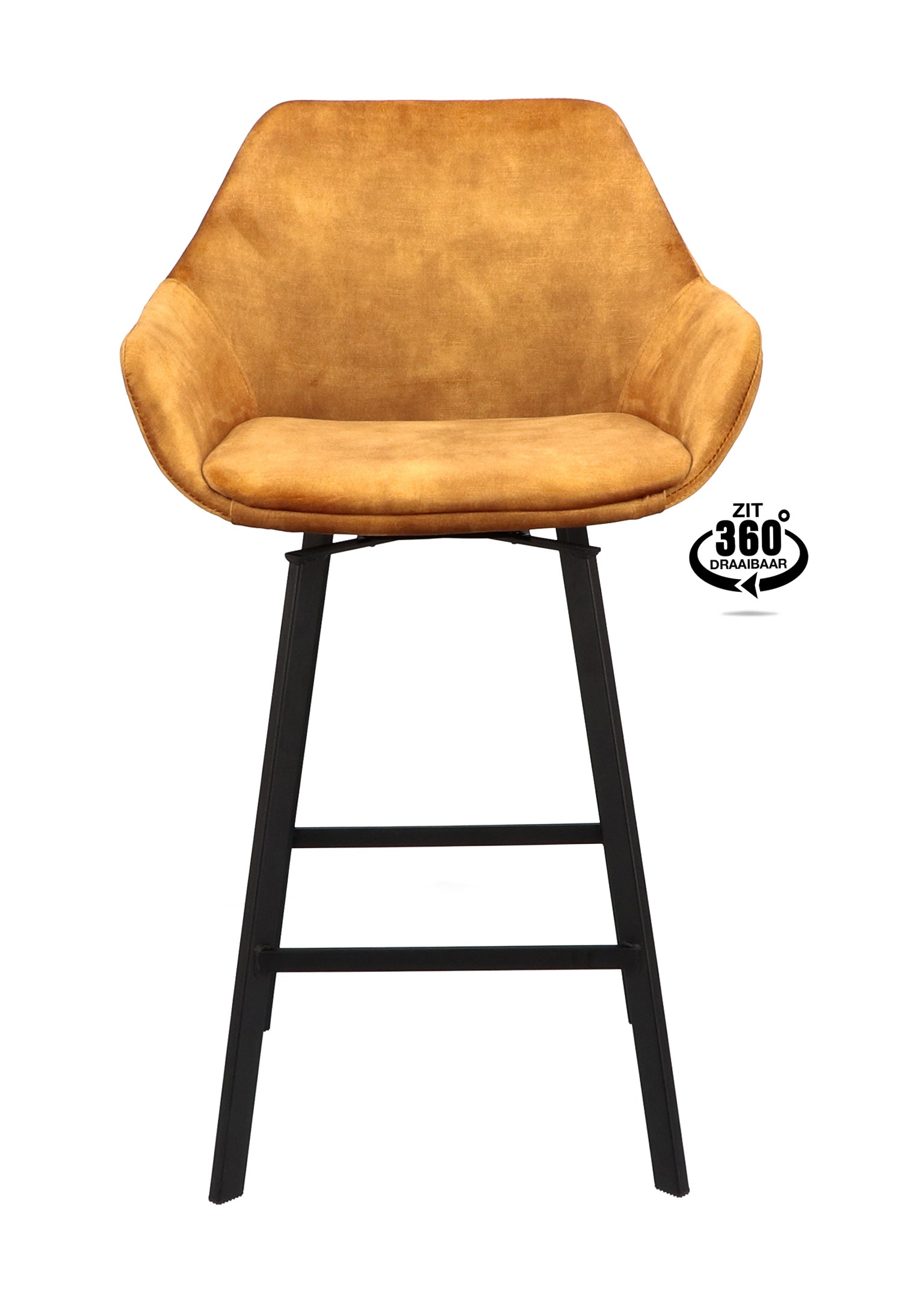 Barkruk met armleuning Royal - ZH 65 Stof Oasis Shell Leg Black