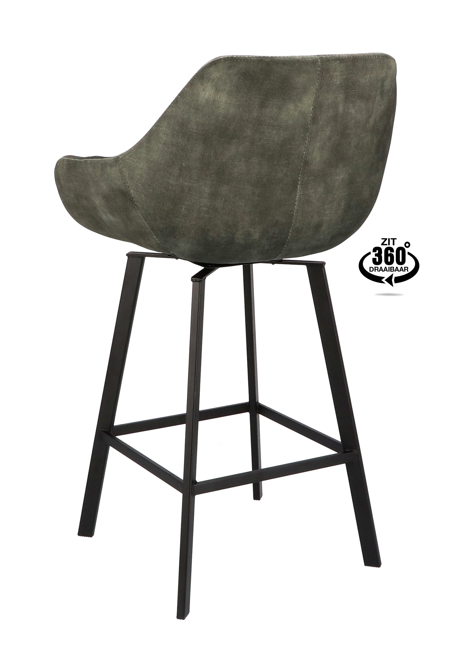 Barkruk met armleuning Royal - ZH 65 Stof Oasis Shell Leg Black