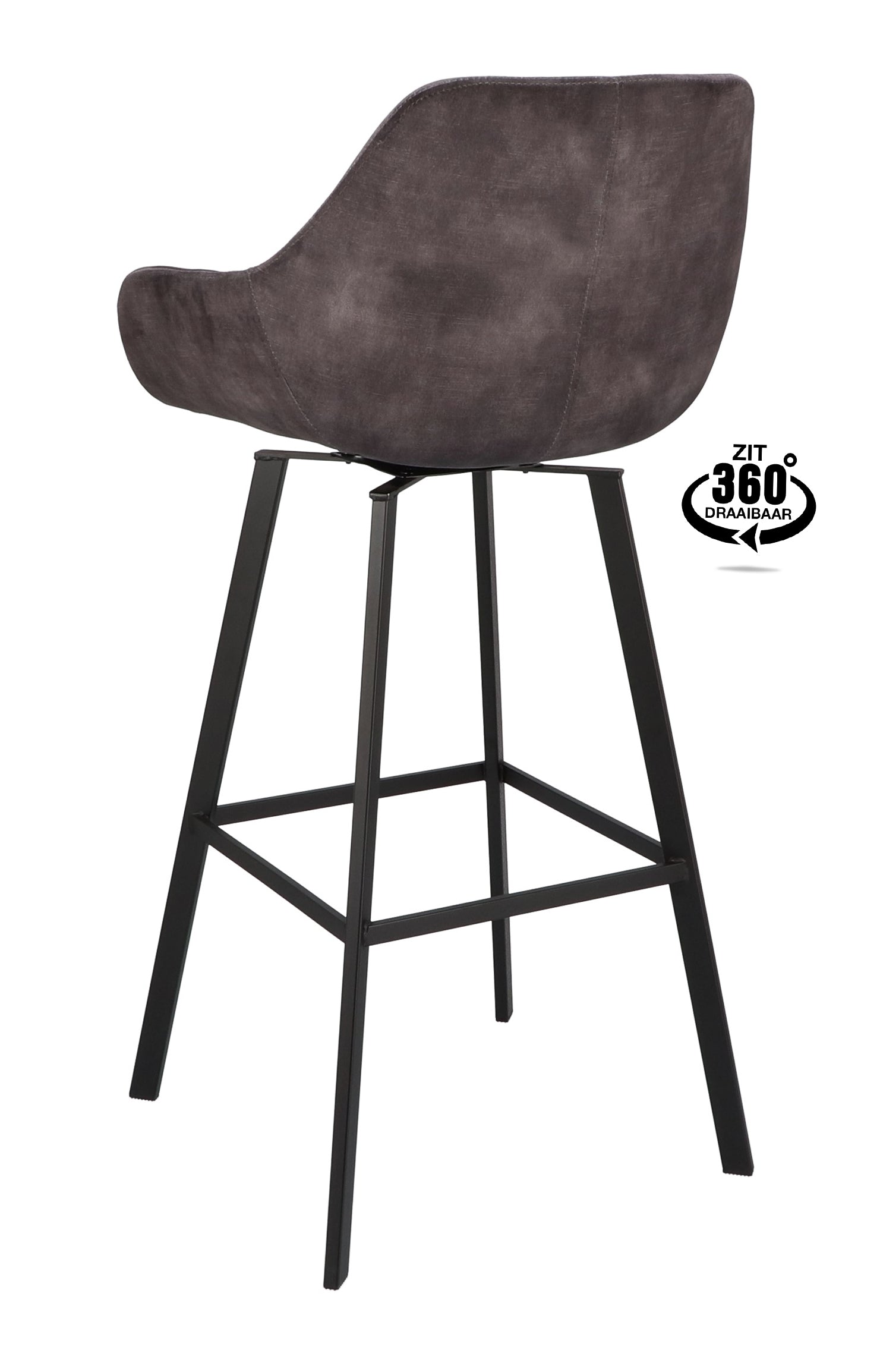 Barkruk met armleuning Royal - ZH 80 Stof Oasis Shell Leg Black