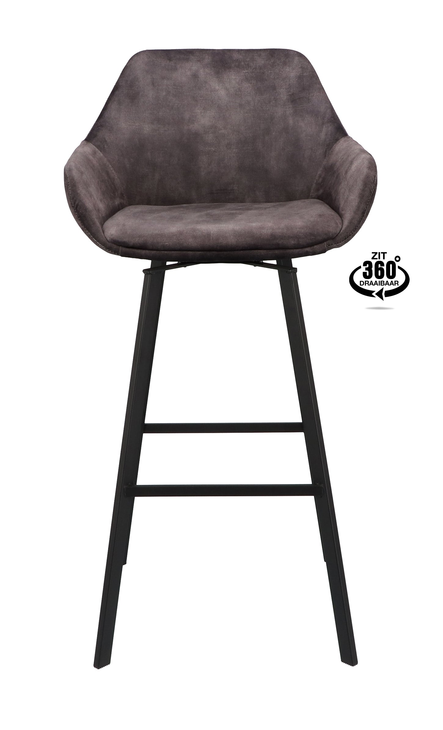 Barkruk met armleuning Royal - ZH 80 Stof Oasis Shell Leg Black