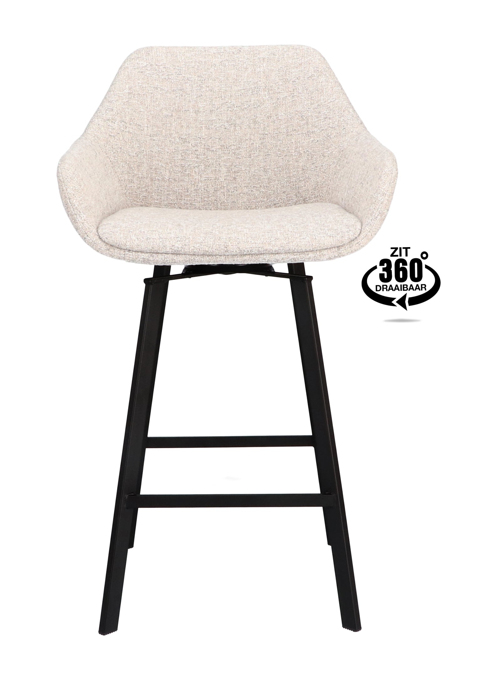 Barkruk met armleuning Royal - ZH 65 Stof Adore Anthracite Leg Black