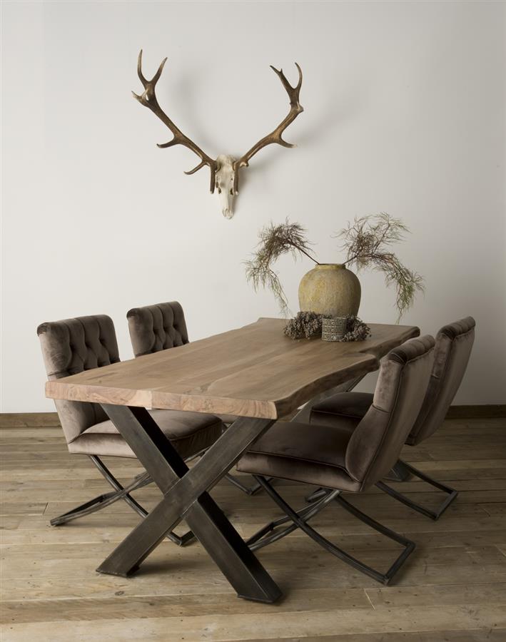 Eetkamertafel – Xabia – Bruin – 260 x 100 x 78 cm – Tower Living
