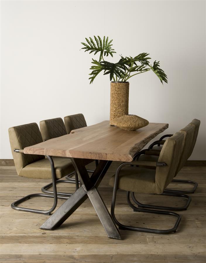 Eetkamertafel – Yunta – Bruin – 260 x 100 x 78 cm – Tower Living