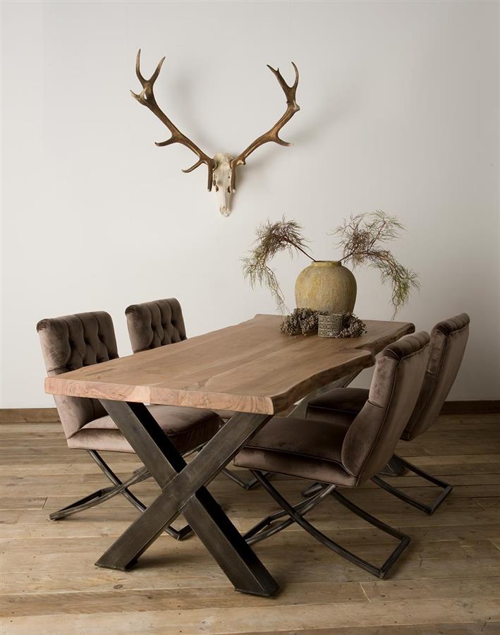 Eetkamertafel – Xabia – Bruin – 180 x 90 x 78 cm – Tower Living