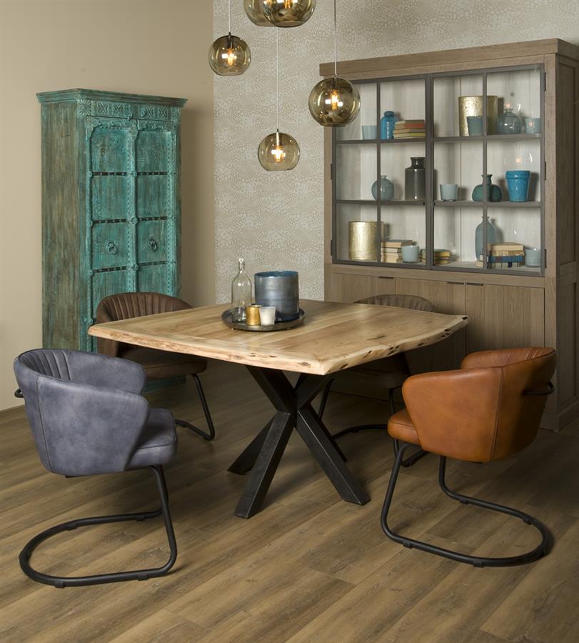 Eetkamertafel – Soria – Bruin – 130 x 130 x 78 cm – Tower Living