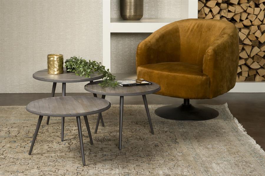 Bijzettafel – Turi – Grijs – 55 x 45 cm – Tower Living