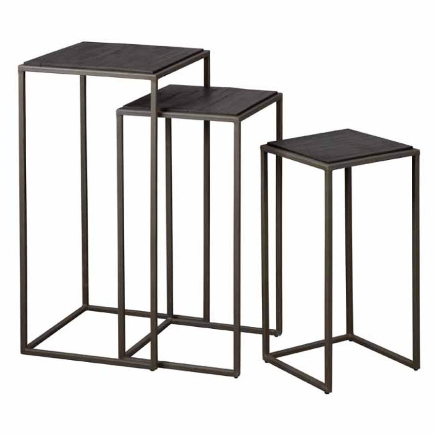 Bijzettafel – Fanna – Grijs – 40 x 40 x 80 cm – Tower Living