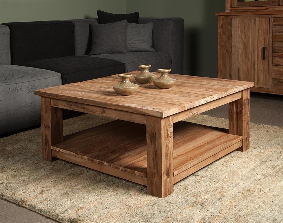 Salontafel – Lorenzo – Bruin – 100 x 100 x 45 cm – Tower Living