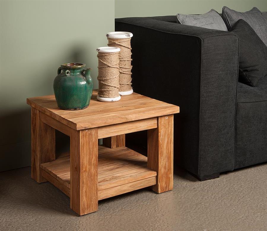 Bijzettafel – Lorenzo – Bruin – 60 x 60 x 45 cm – Tower Living