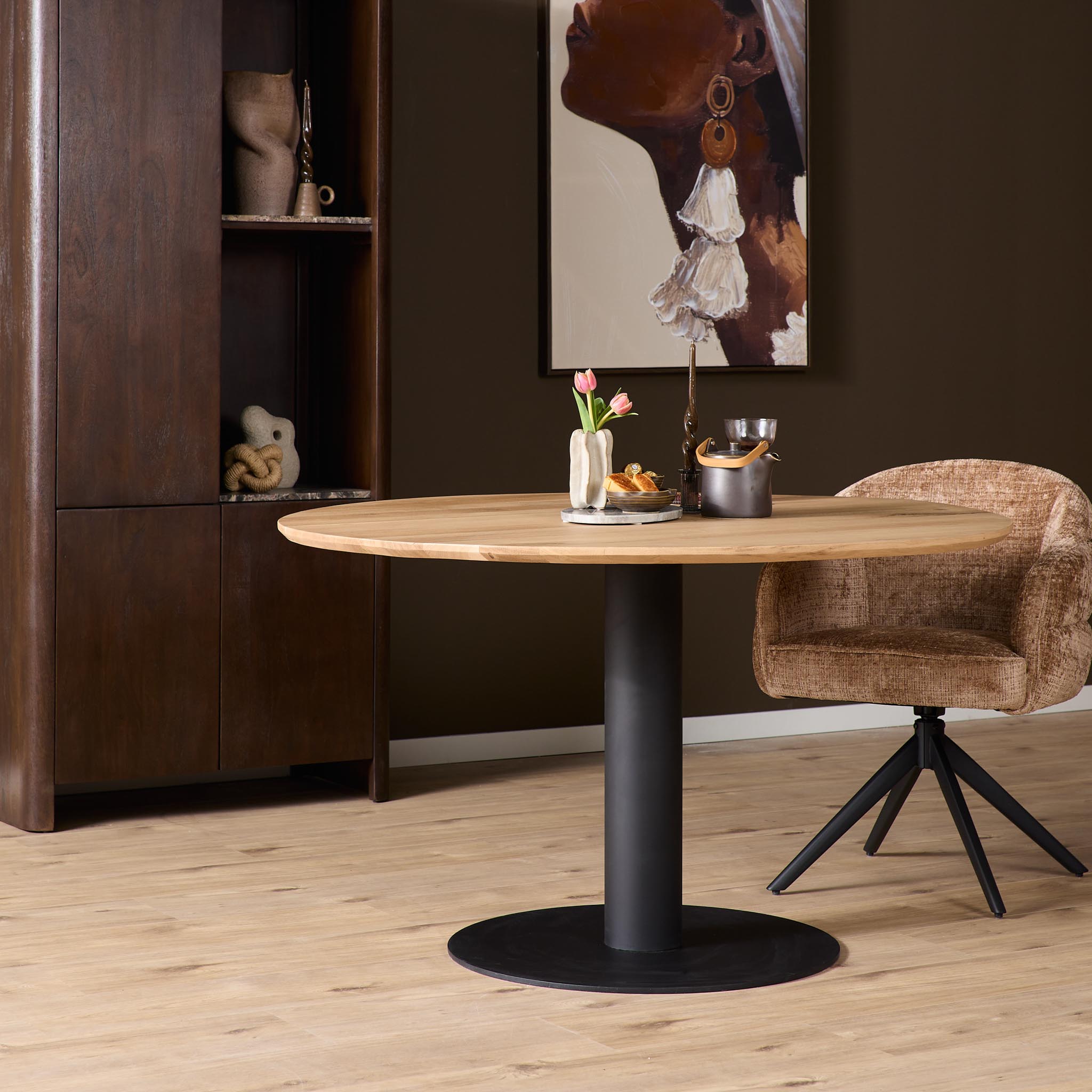 eiken eettafel ferris rond 110 cm
