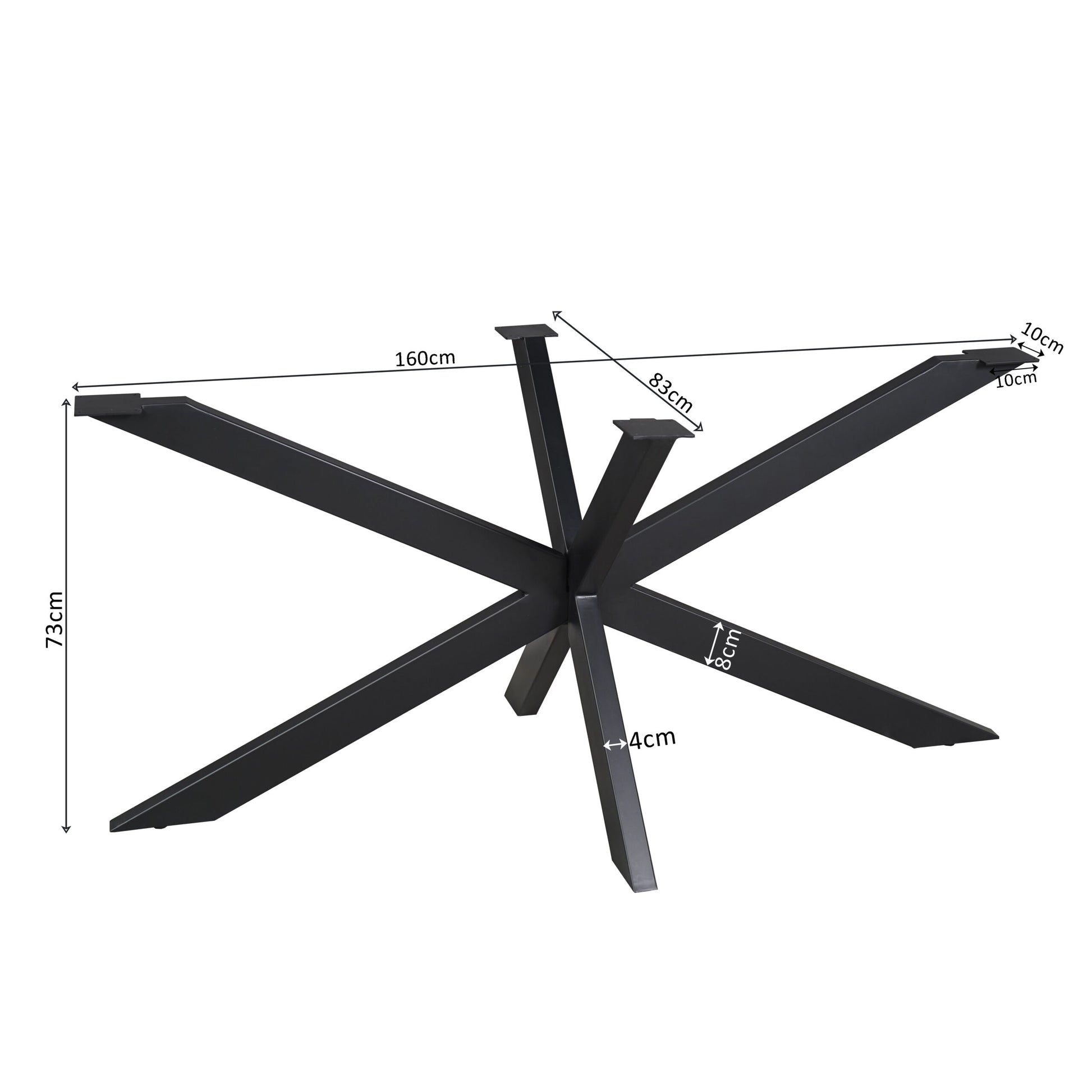 Matrixpoot Zwart 160 cm afmetingen 160x83x73 cm