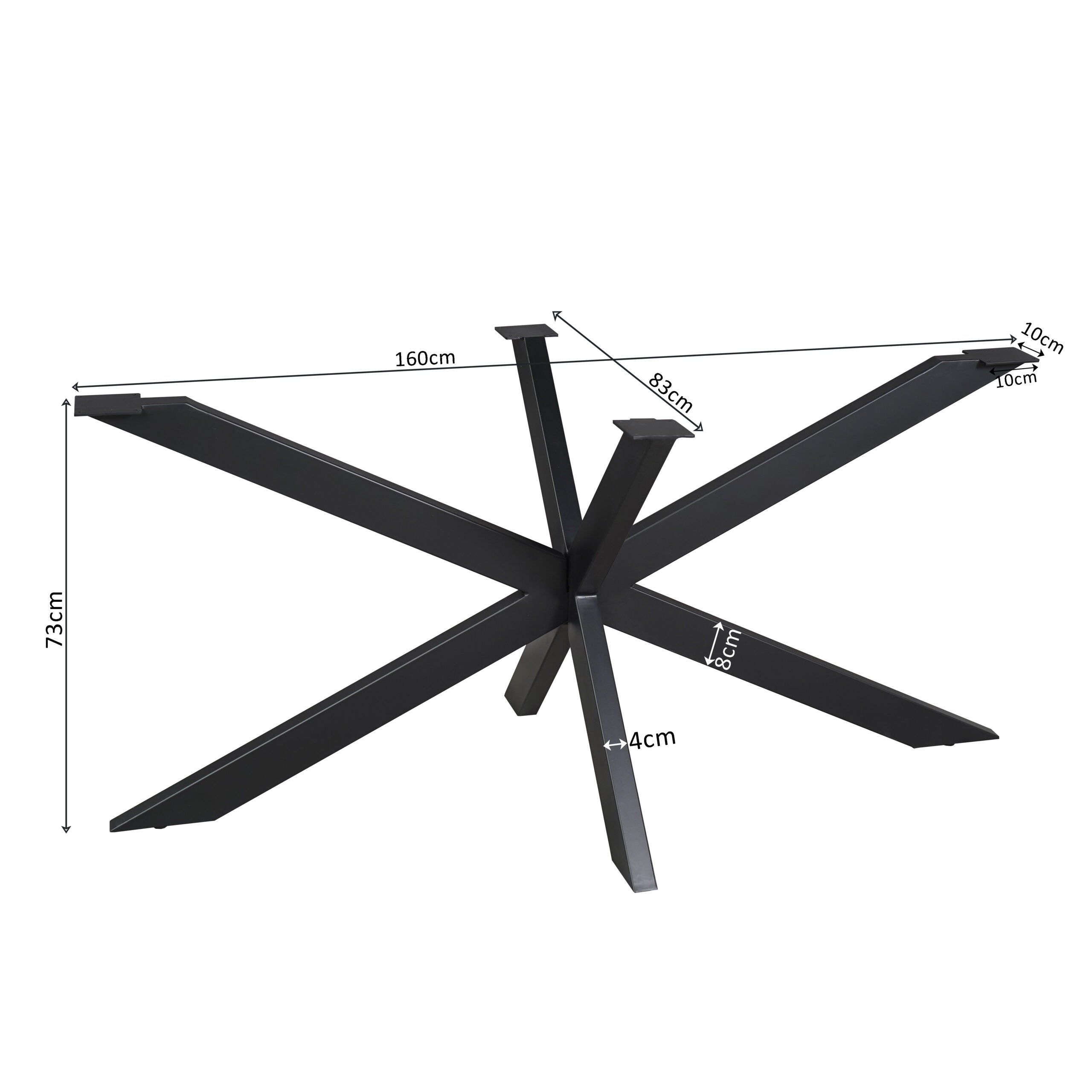 Matrixpoot Zwart 160 cm afmetingen 160x83x73 cm