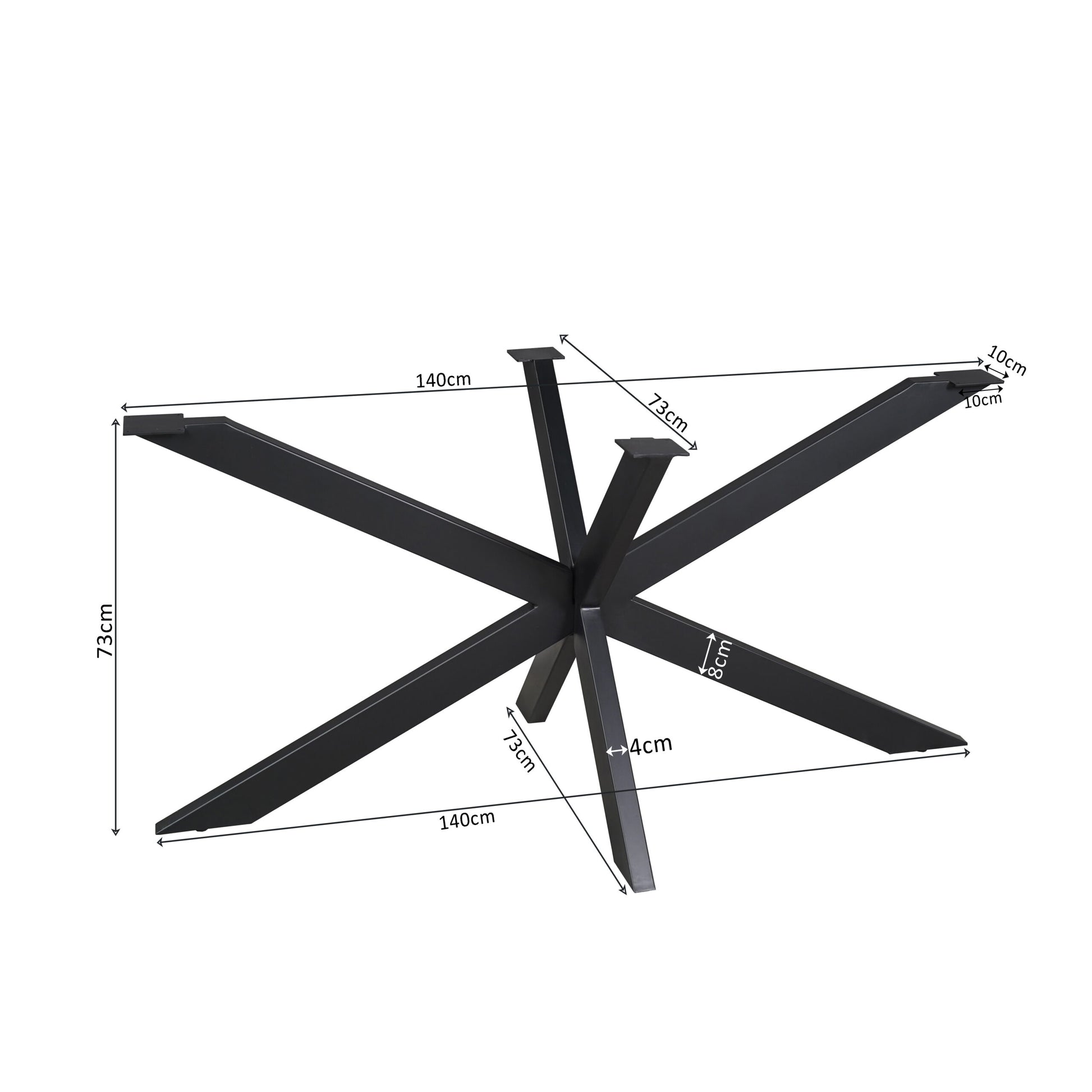 Matrixpoot Zwart 140 cm afmetingen 140x73x73 cm