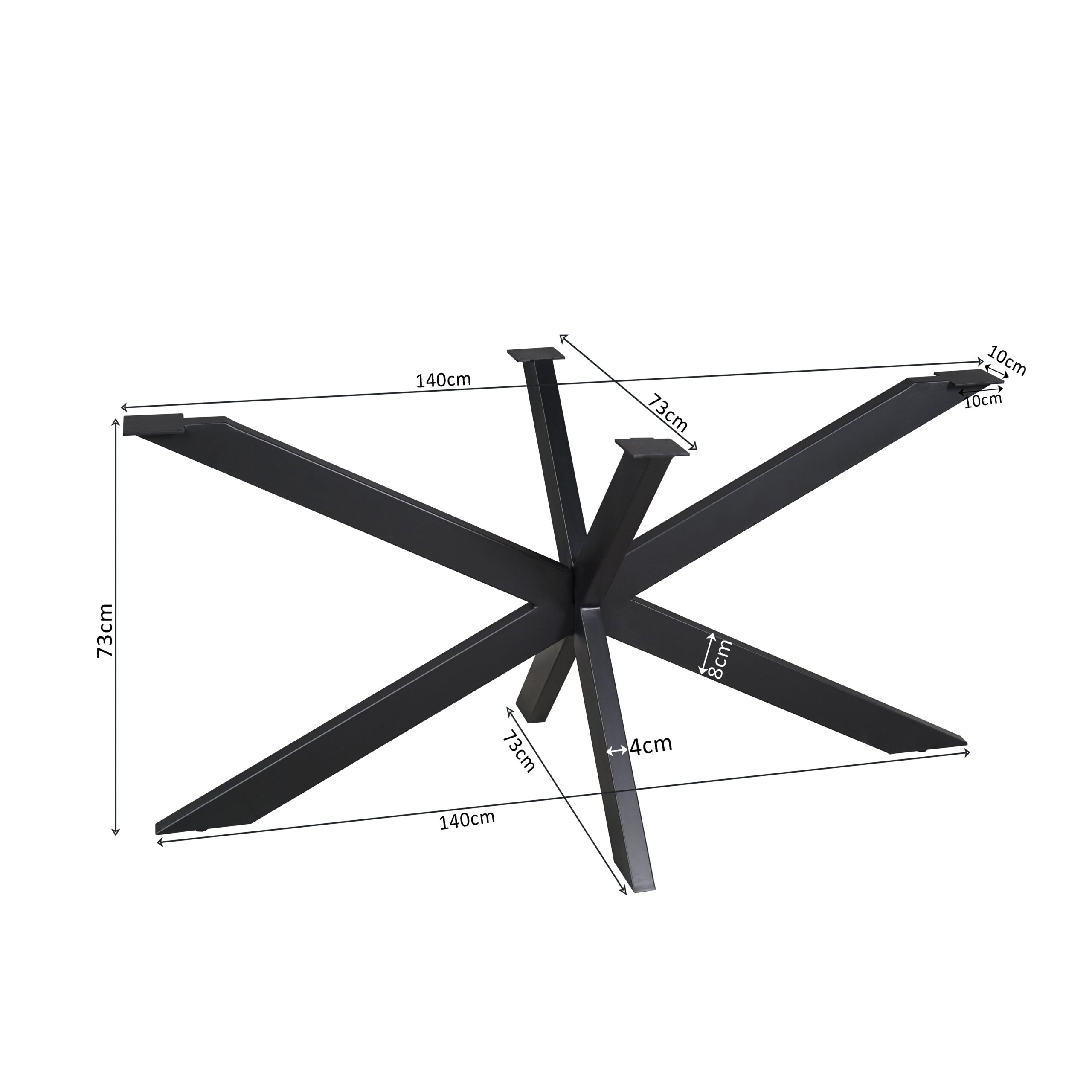Matrixpoot Zwart 140 cm afmetingen 140x73x73 cm