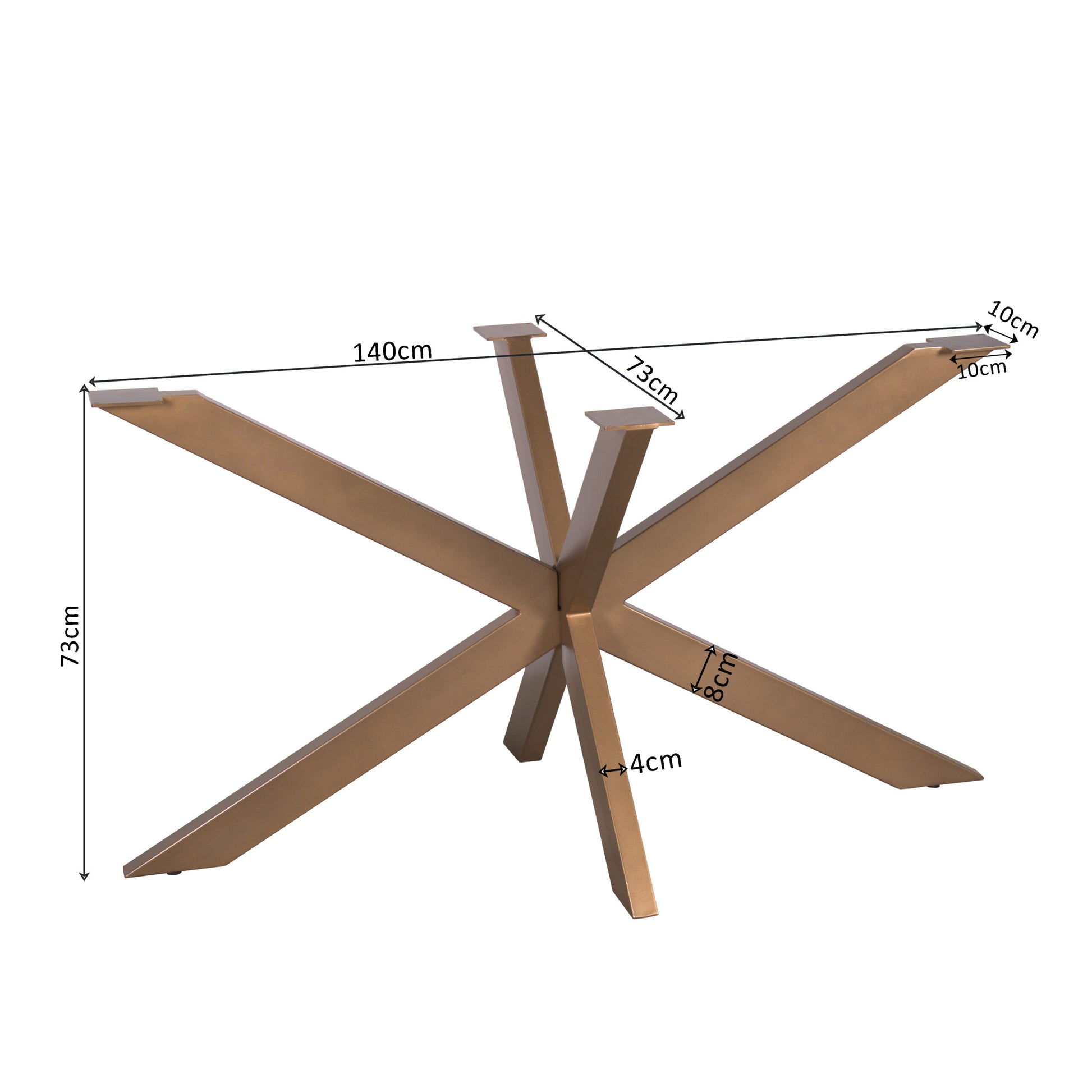 Matrixpoot Brons 140 cm afmetingen 140x73x73 cm