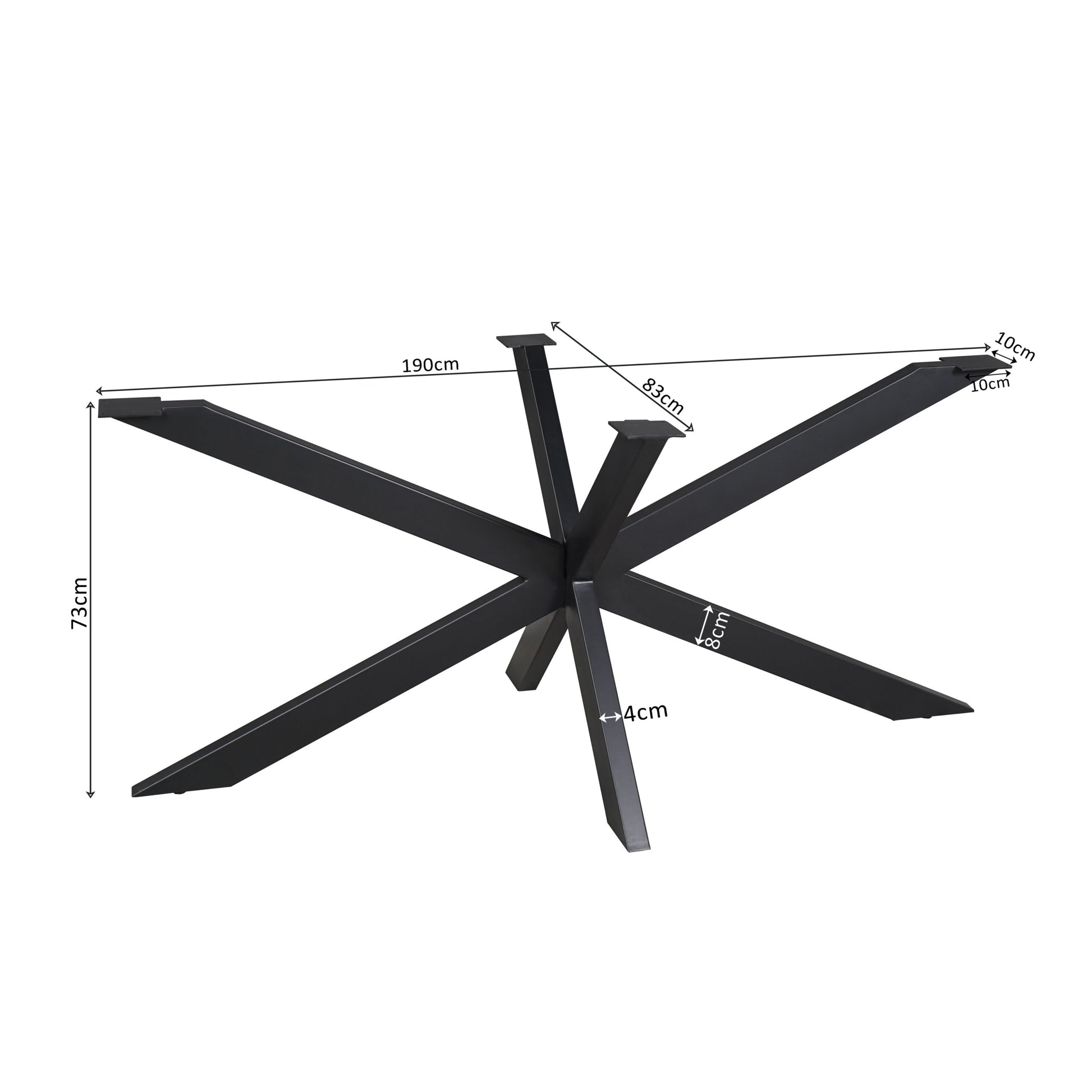 Matrixpoot Zwart 190 cm afmetingen 190x83x73 cm