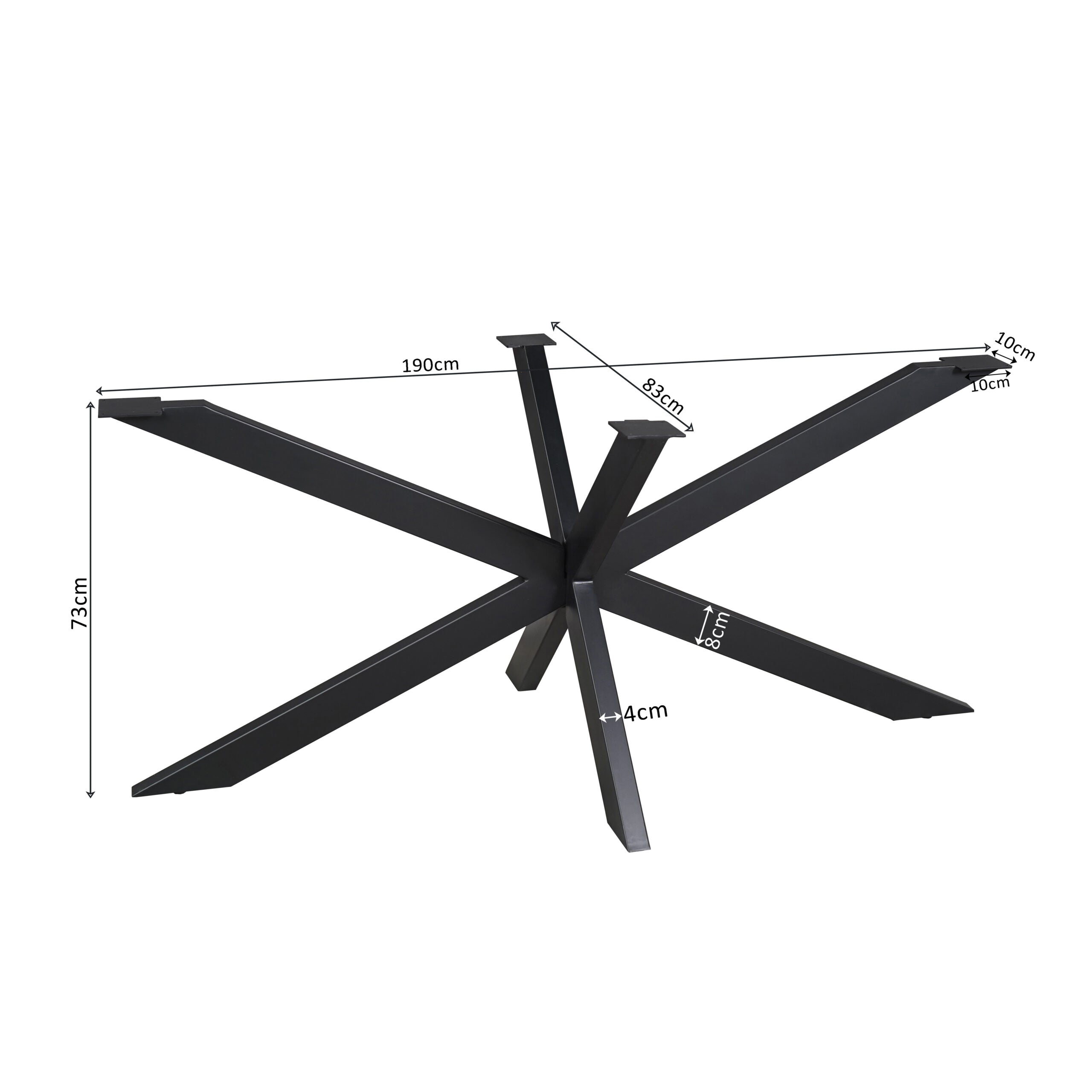 Matrixpoot Zwart 190 cm afmetingen 190x83x73 cm
