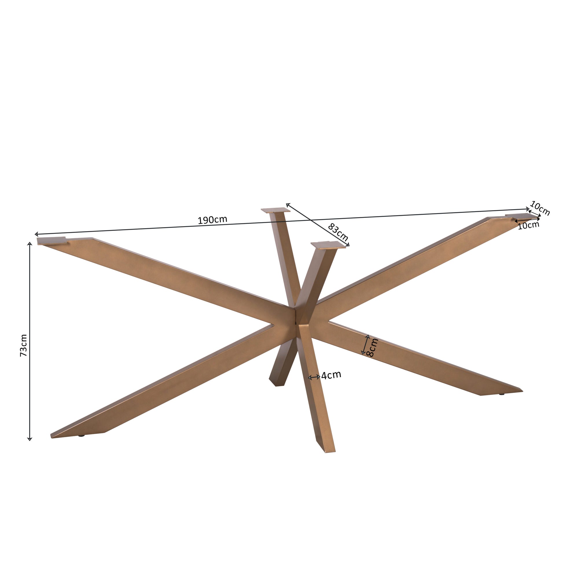 Matrixpoot Brons 190 cm afmetingen 190x83x73 cm