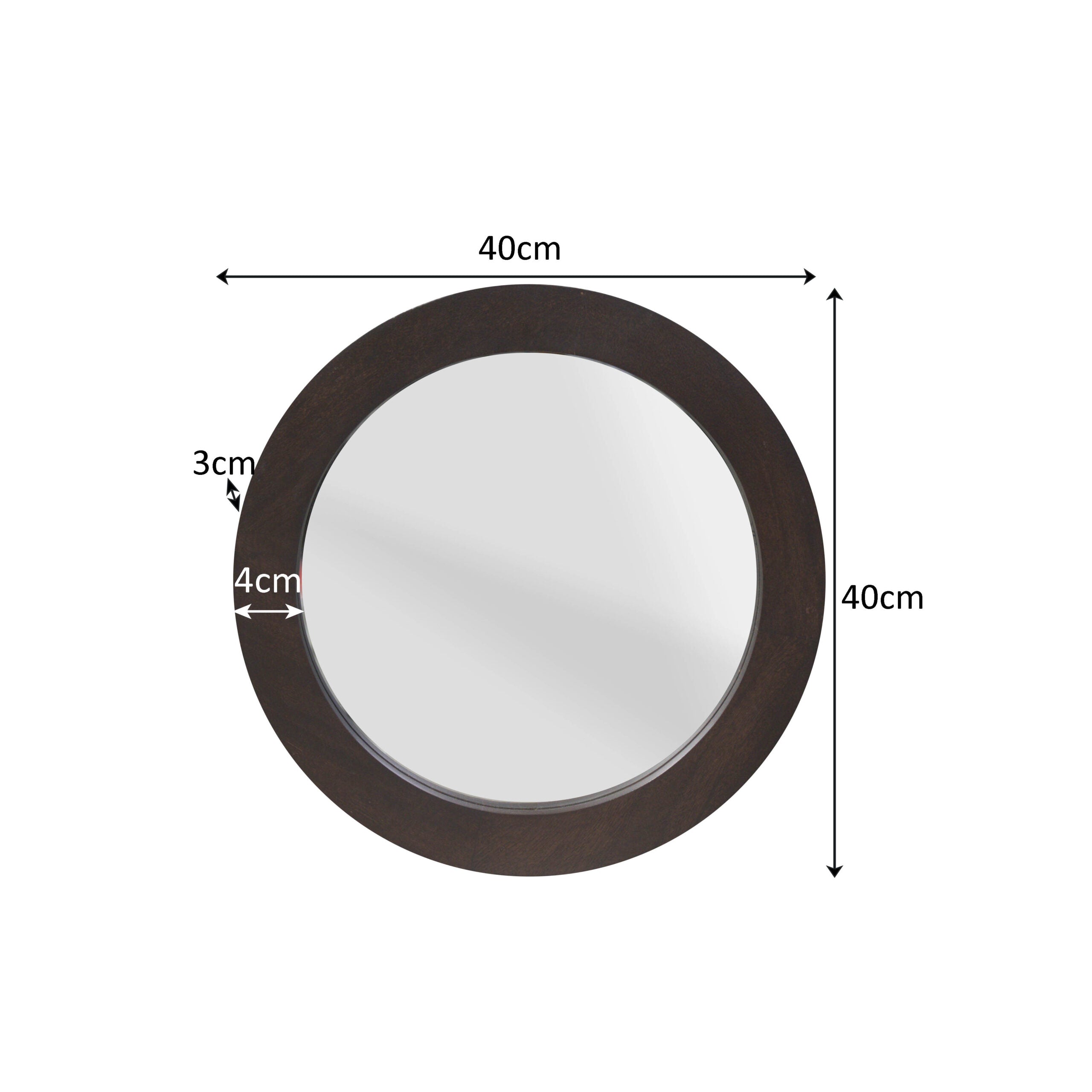 Ronde spiegel Dide Bruin Mangohout 40 cm