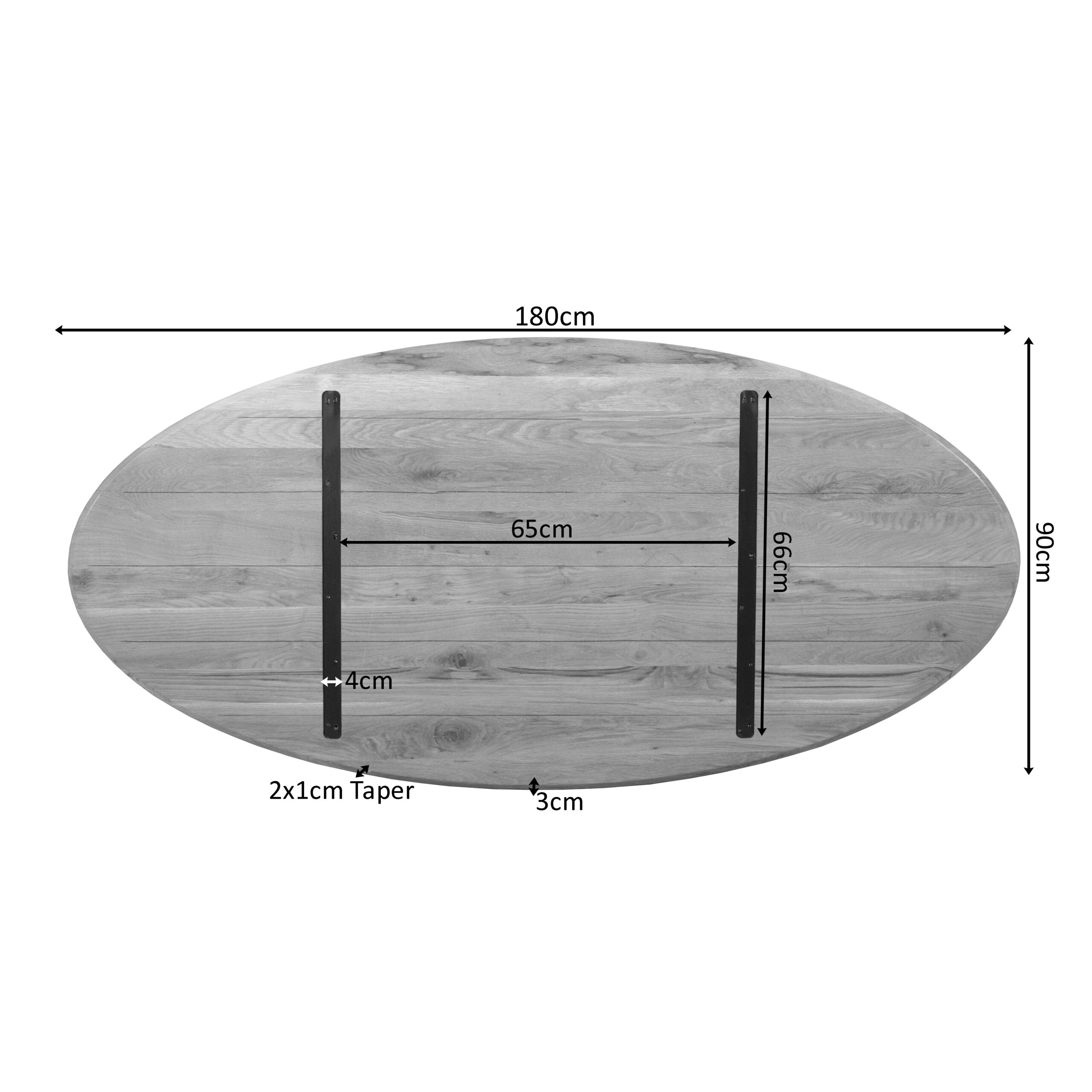 Eiken Blad Ferris Ovaal 180 cm Naturel