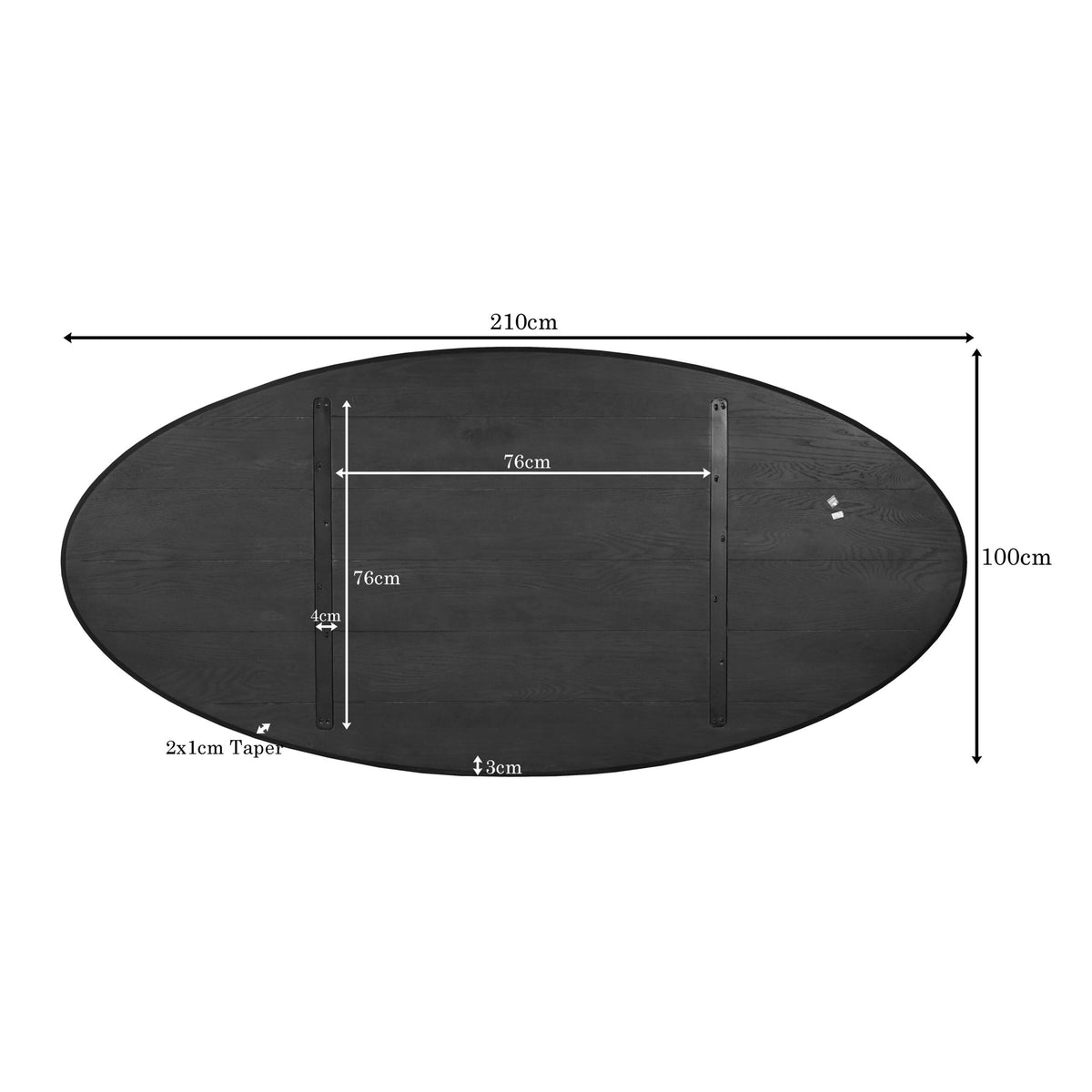 Eiken Blad Ferris Ovaal 210 cm Bruin