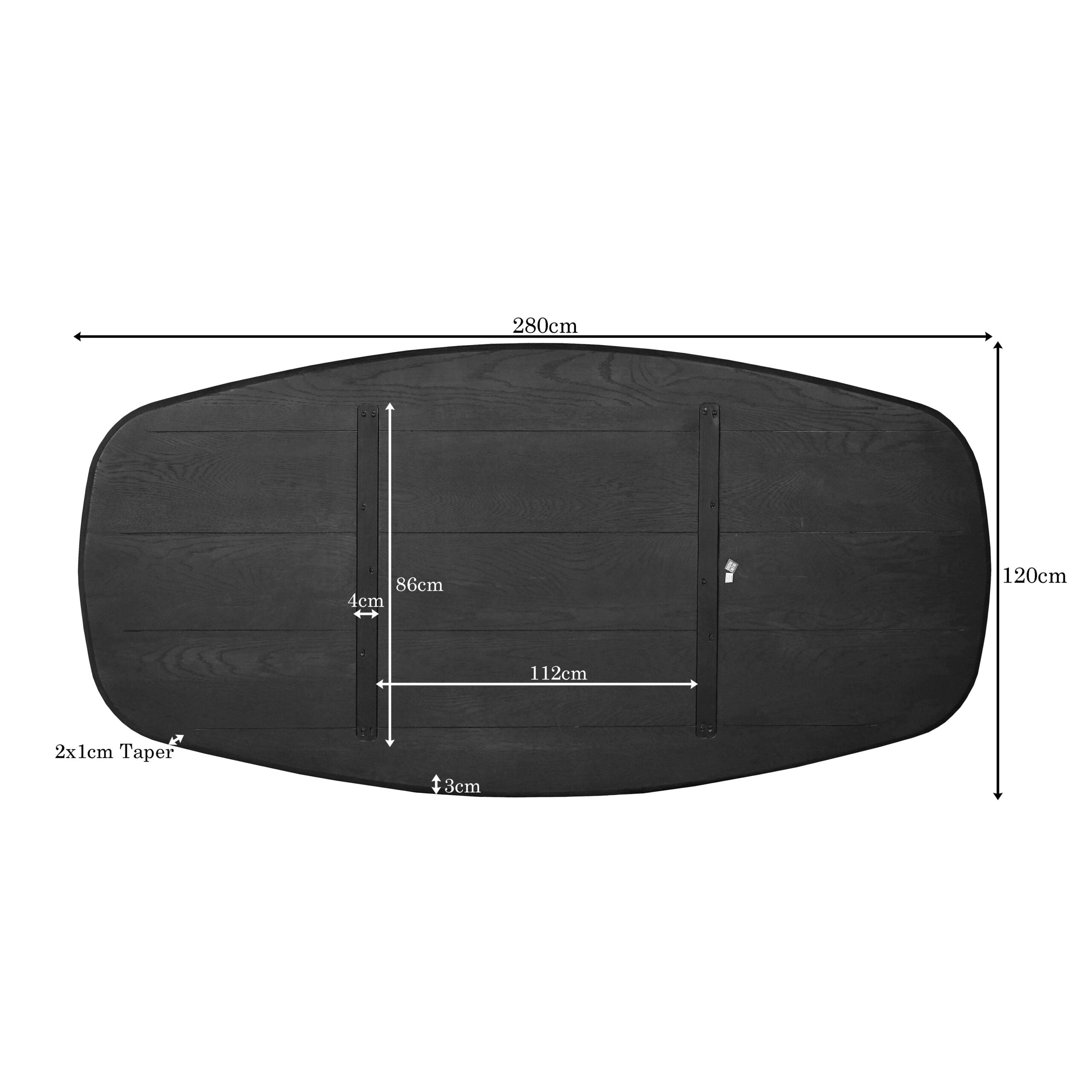 Eiken Blad Ferris Deens Ovaal 280 cm Bruin