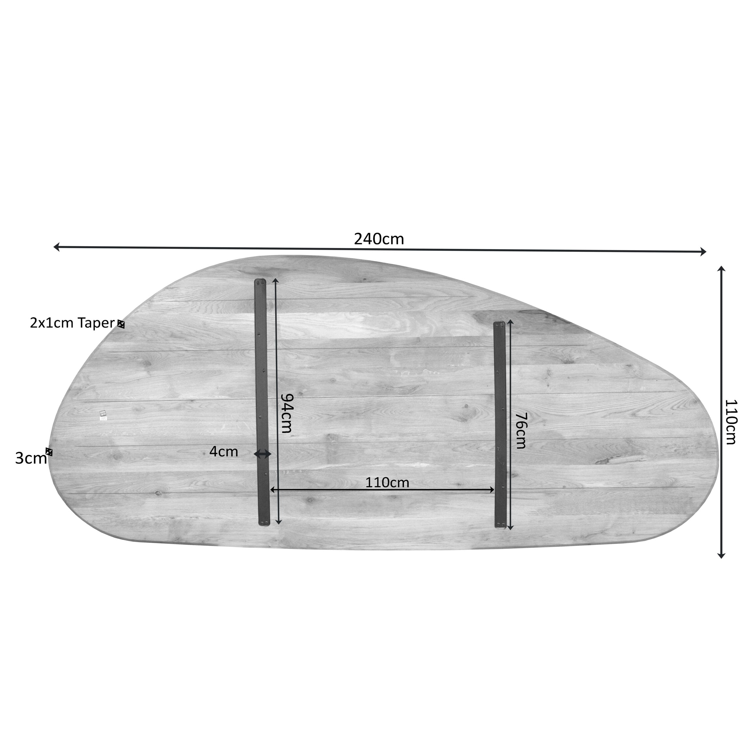 Eiken Blad Cloud 240 cm Naturel