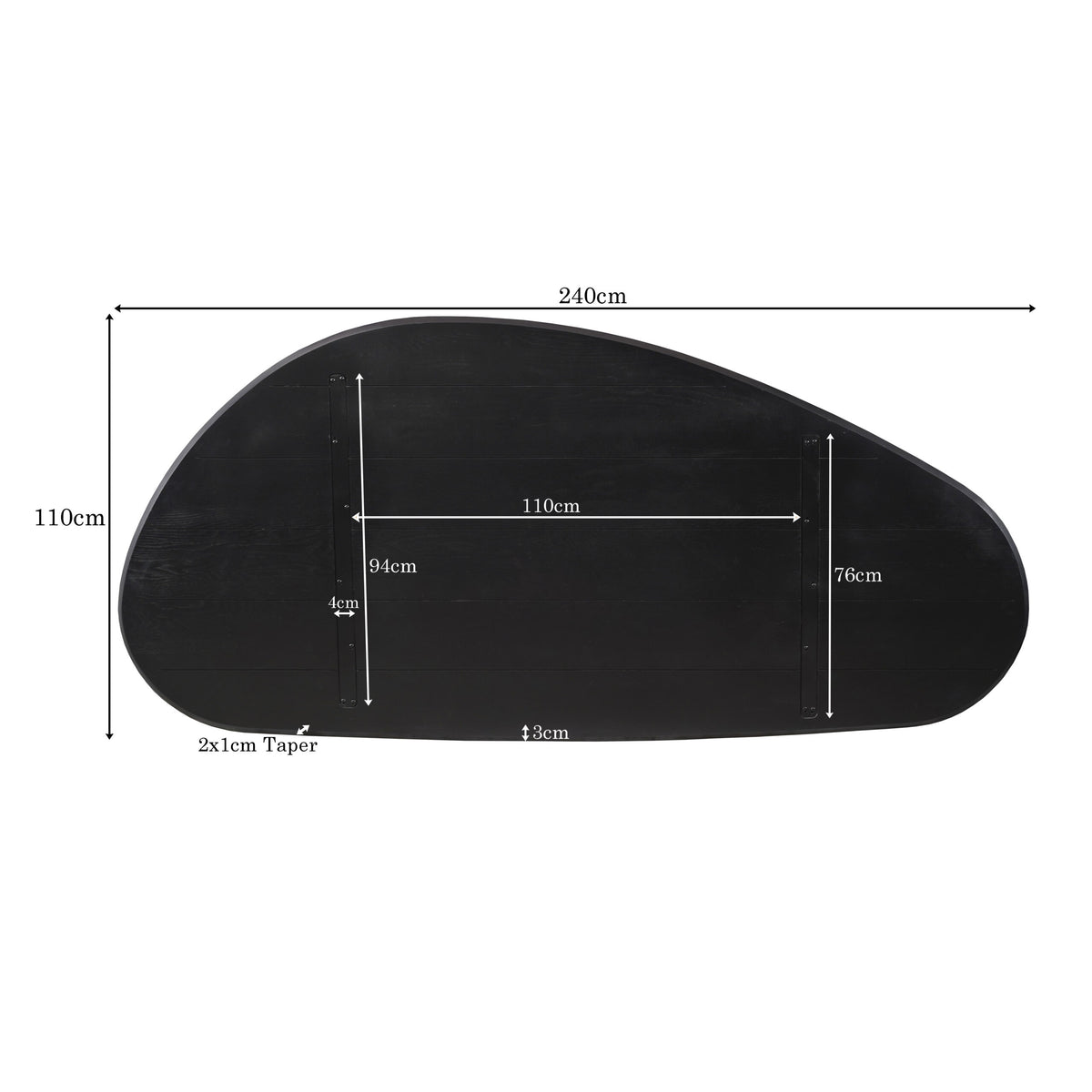 Eiken Blad Cloud 240 cm Zwart