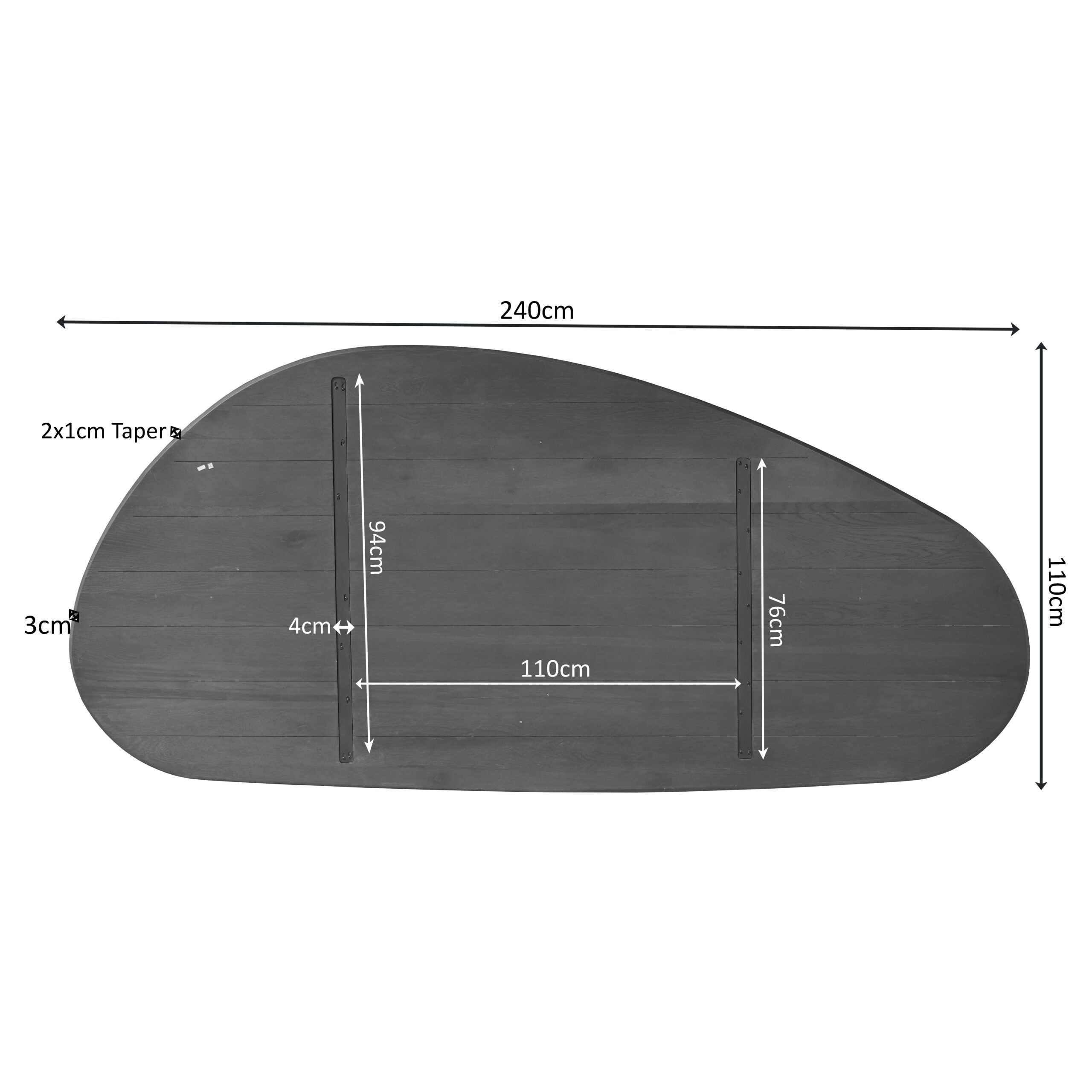 Eiken Blad Cloud 240 cm Bruin