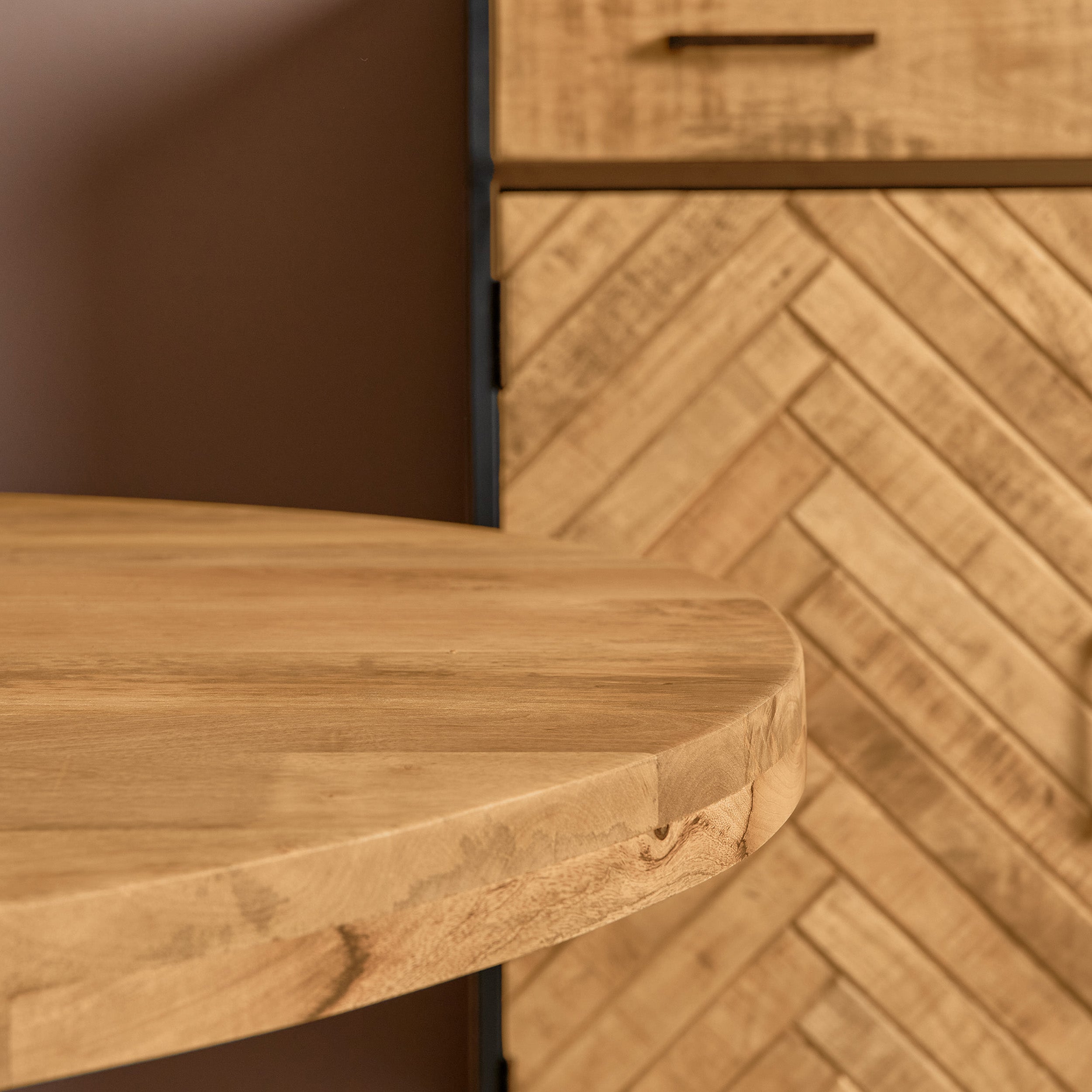 Ronde eettafel Denver Naturel Mangohout 140 cm