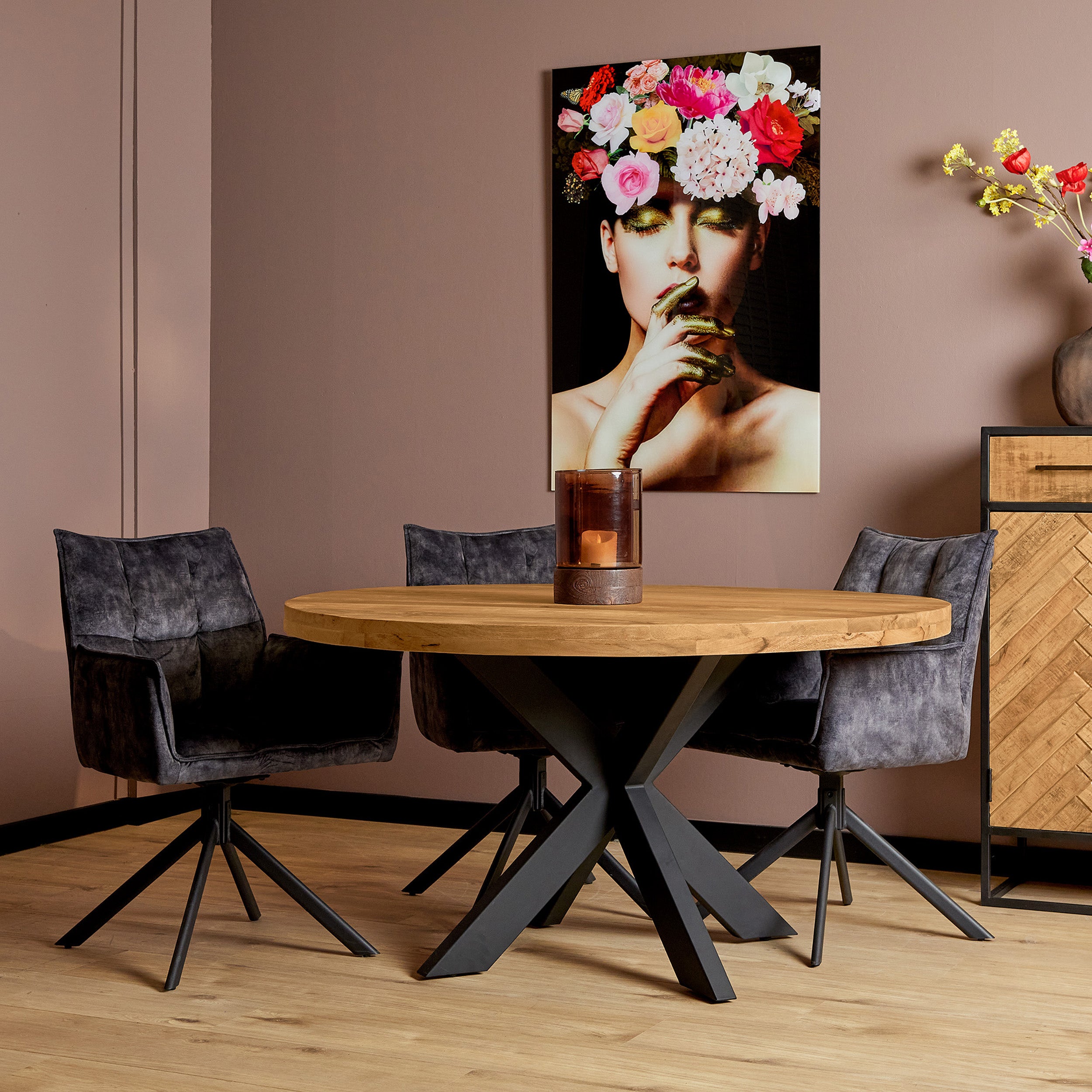 Ronde eettafel Denver Naturel Mangohout 140 cm