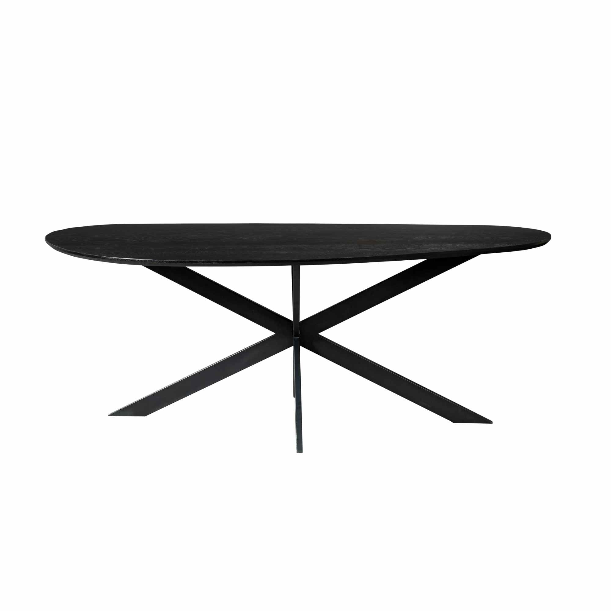 Organische eettafel Cloud Zwart Eikenhout 180 cm
