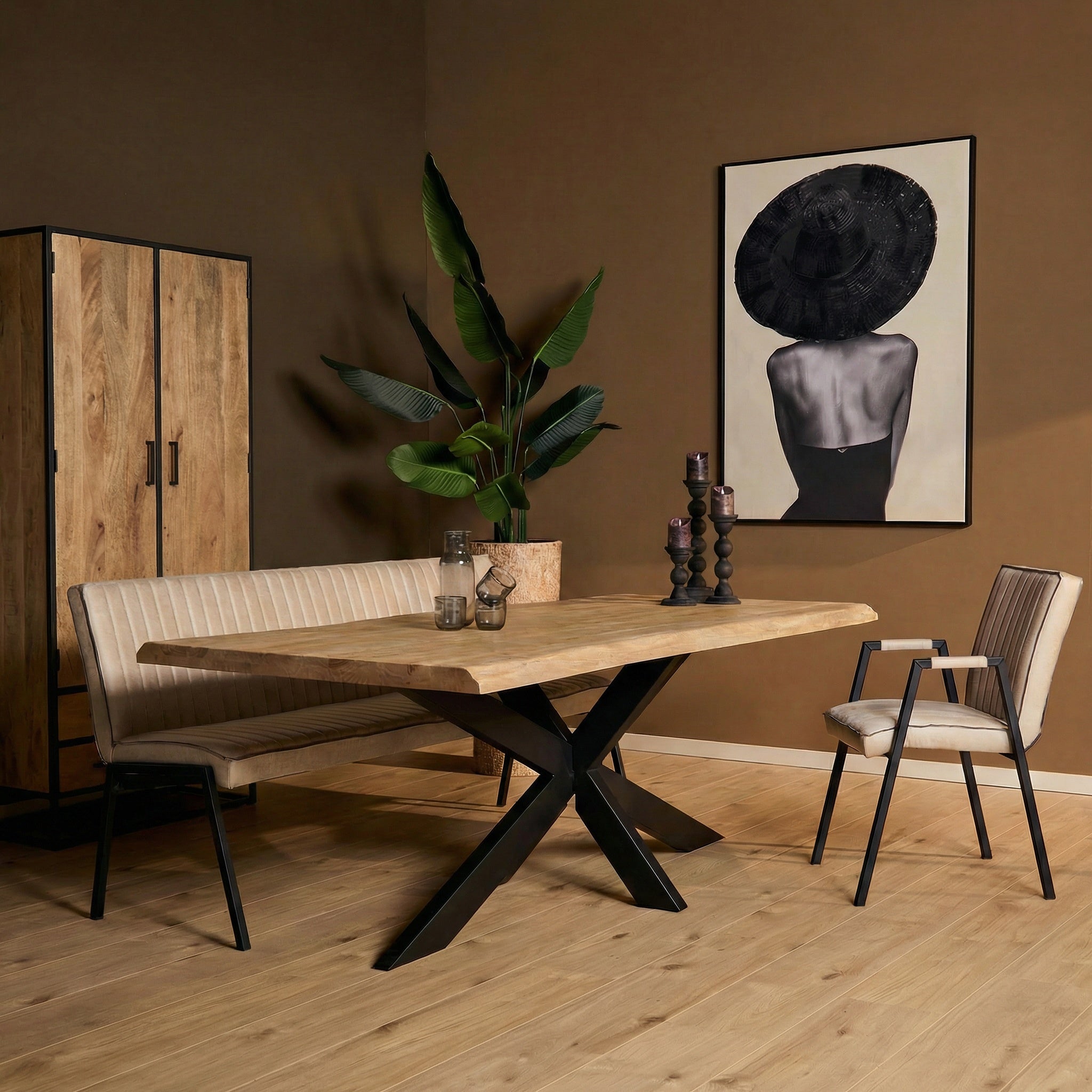 Boomstamtafel Dakota Naturel Mangohout 300 cm