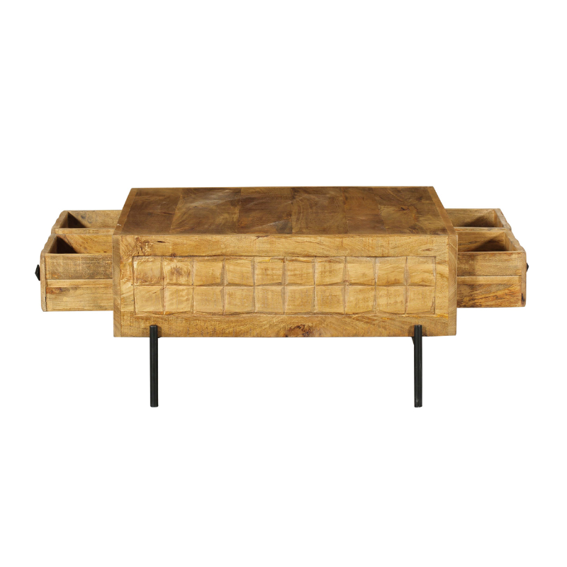 Vierkante salontafel Brandy Naturel Mangohout 80 cm
