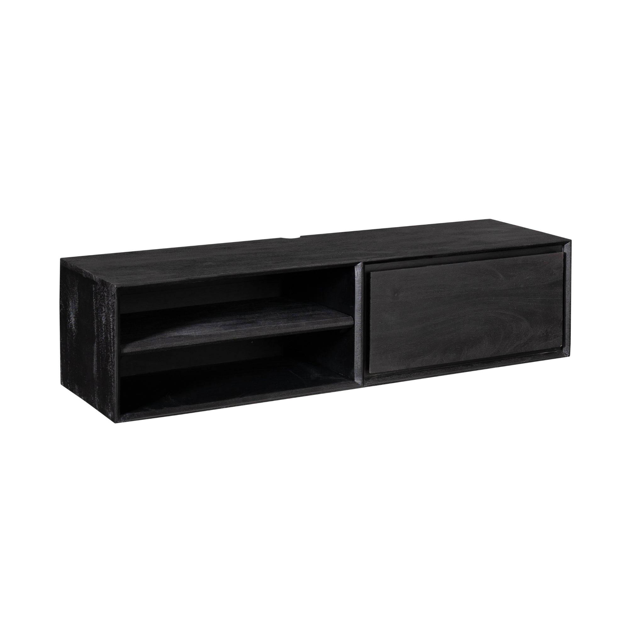 Zwevend tv meubel Ambiance Zwart Mangohout 120 cm