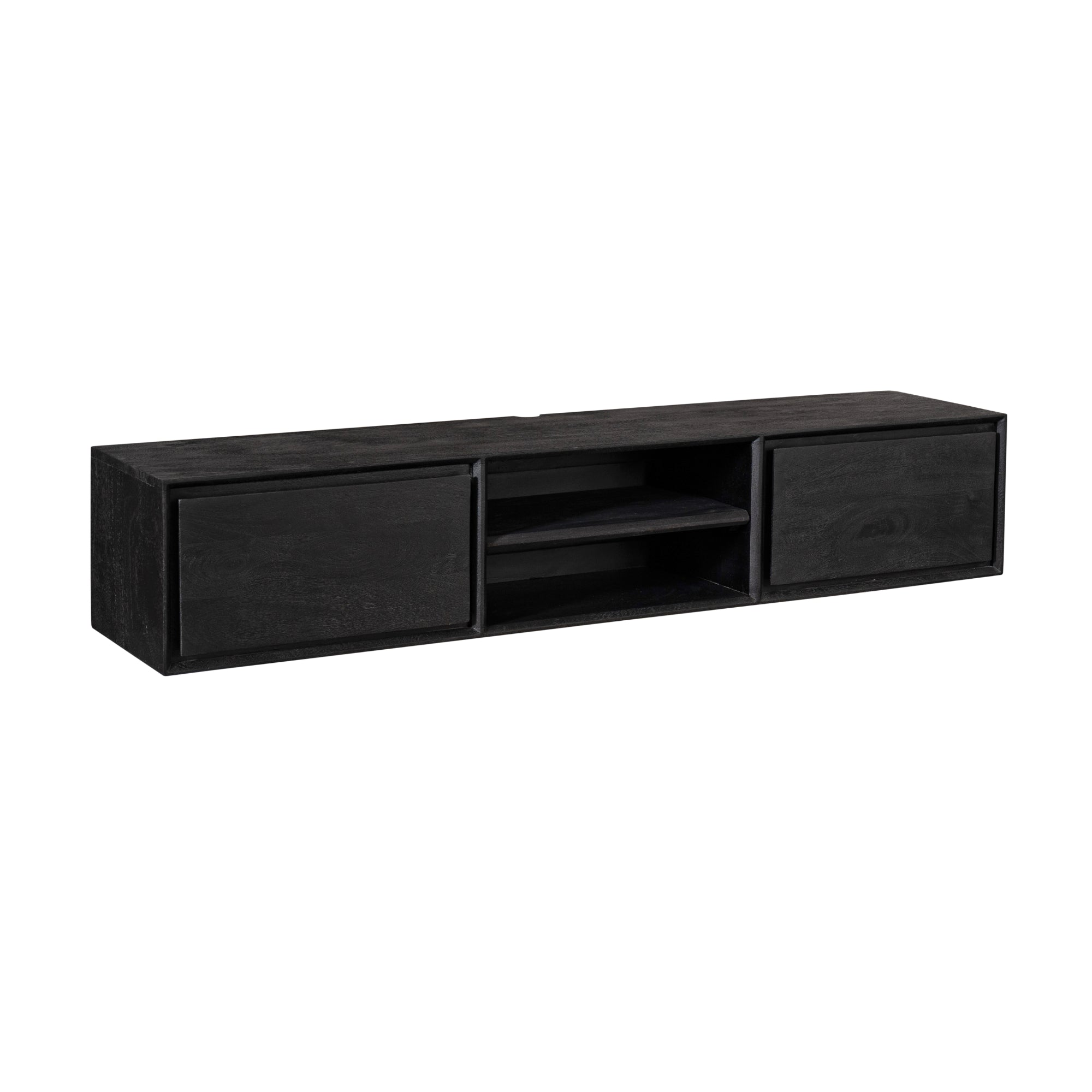 Zwevend tv meubel Ambiance Zwart Mangohout 160 cm