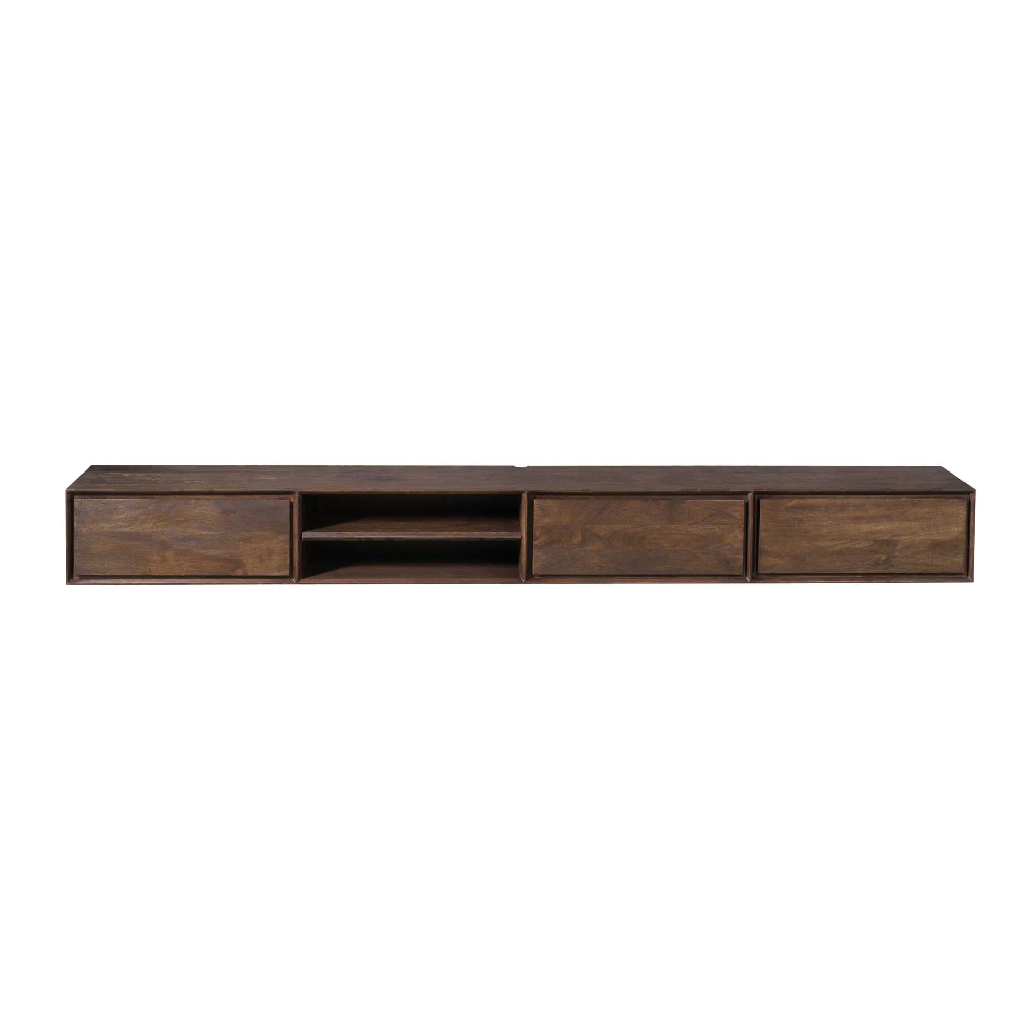 Zwevend tv meubel Ambiance Bruin Mangohout  280 cm