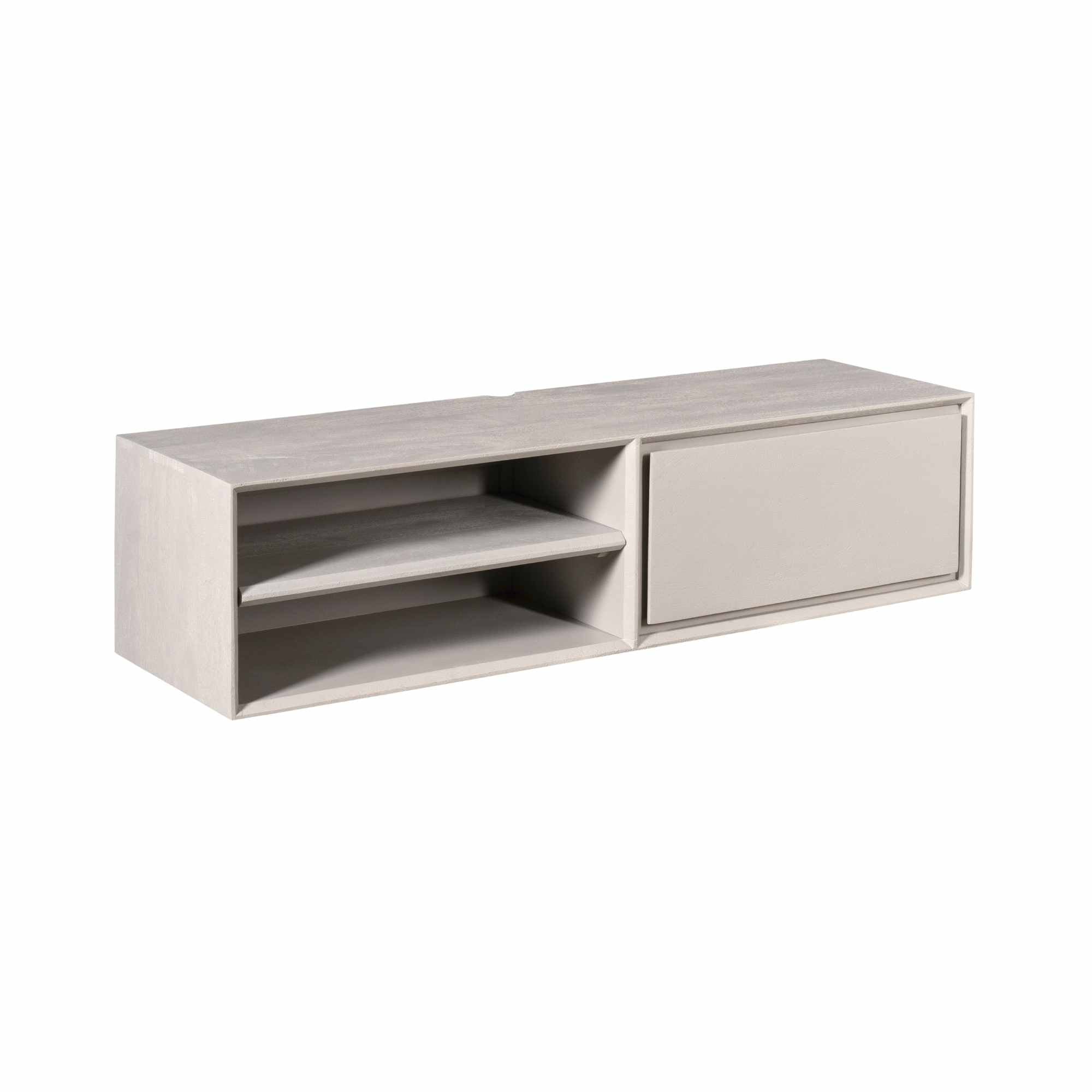 Zwevend tv meubel Ambiance Taupe Mangohout 120 cm
