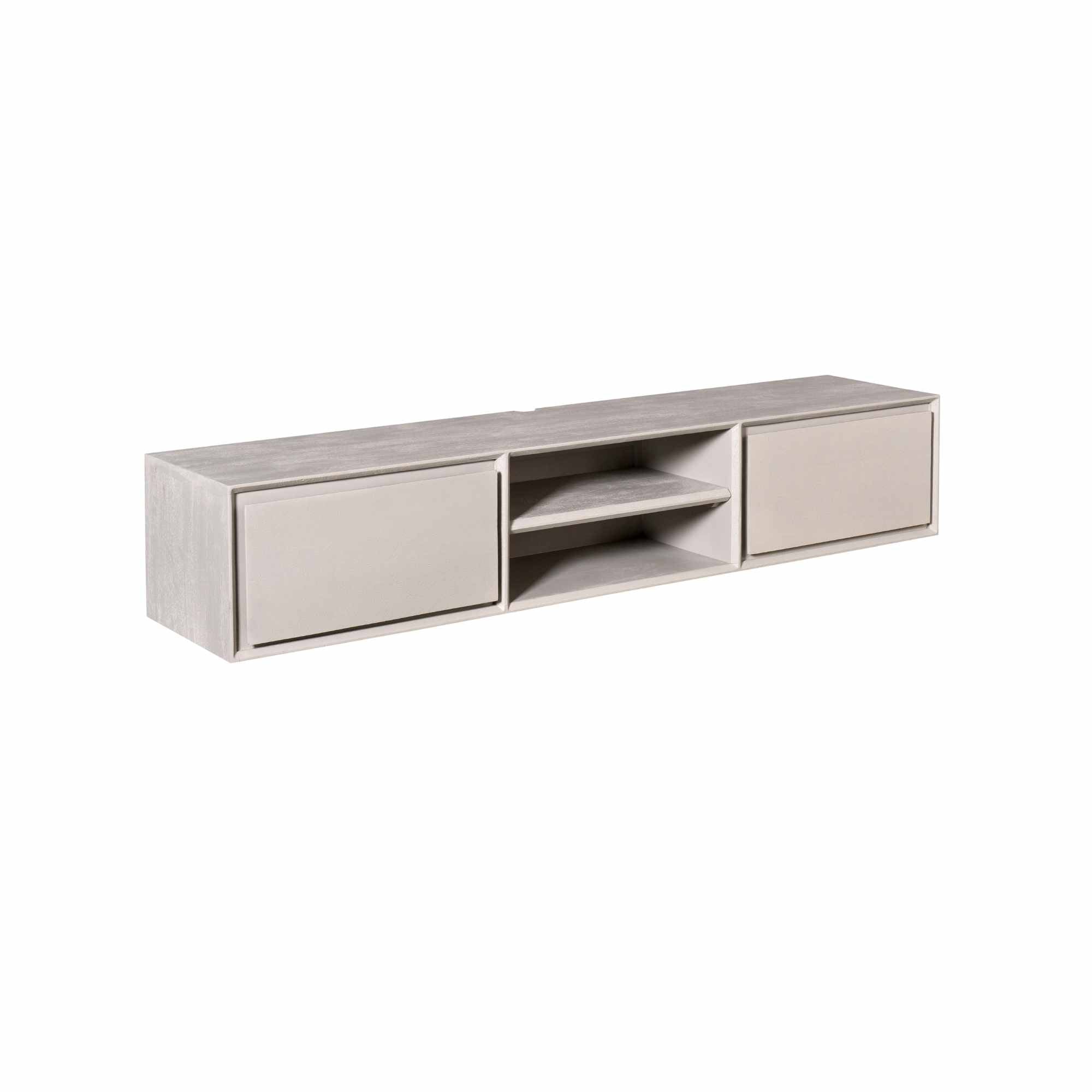 Zwevend tv meubel Ambiance Taupe Mangohout 160 cm