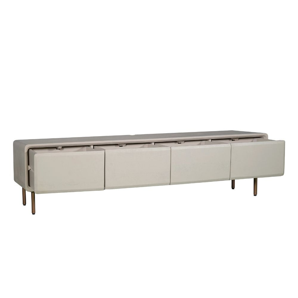 Zwevend Tv-meubel Allure Zand Mangohout 200 cm - detailfoto 3